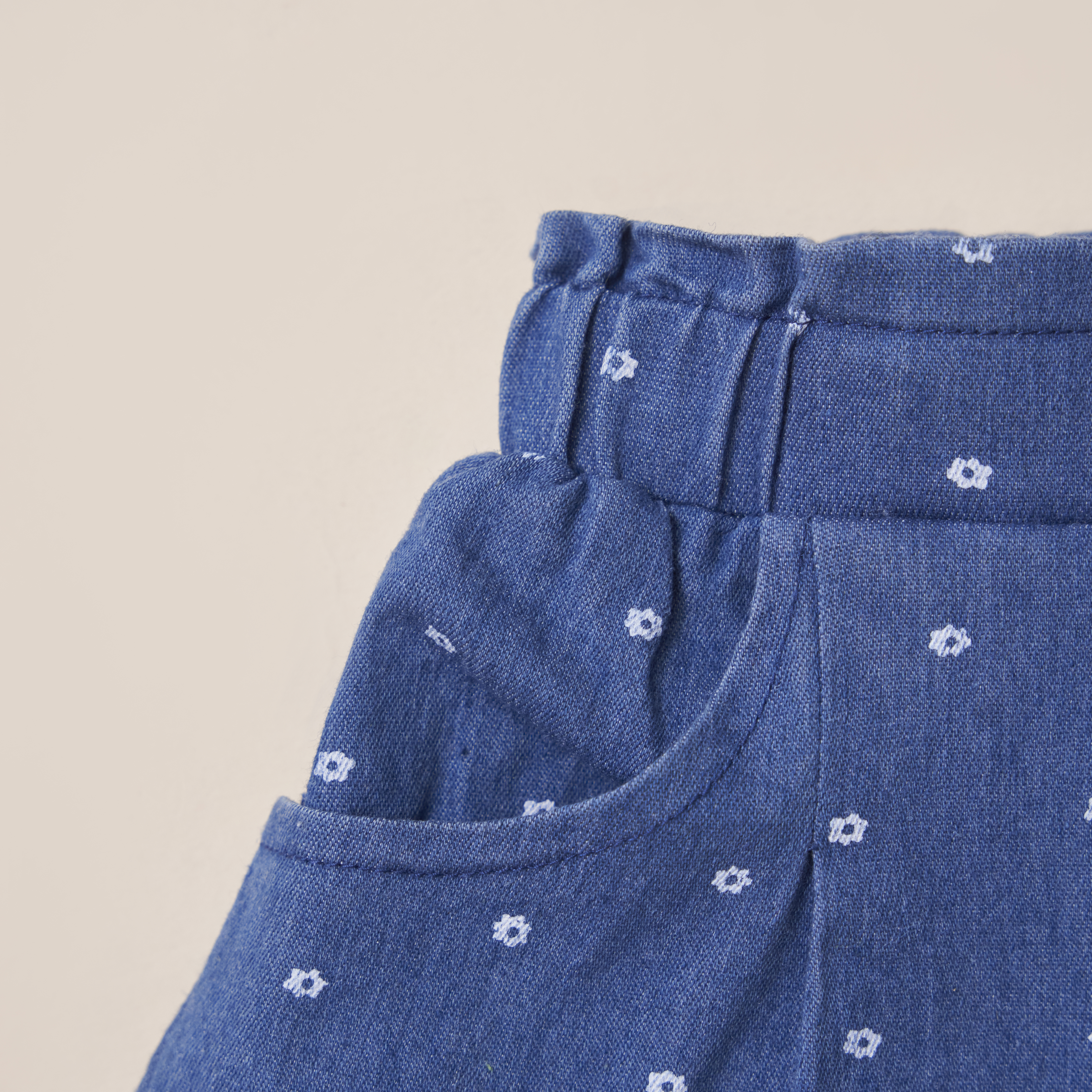 Quần short demin bèo cạp kiểu