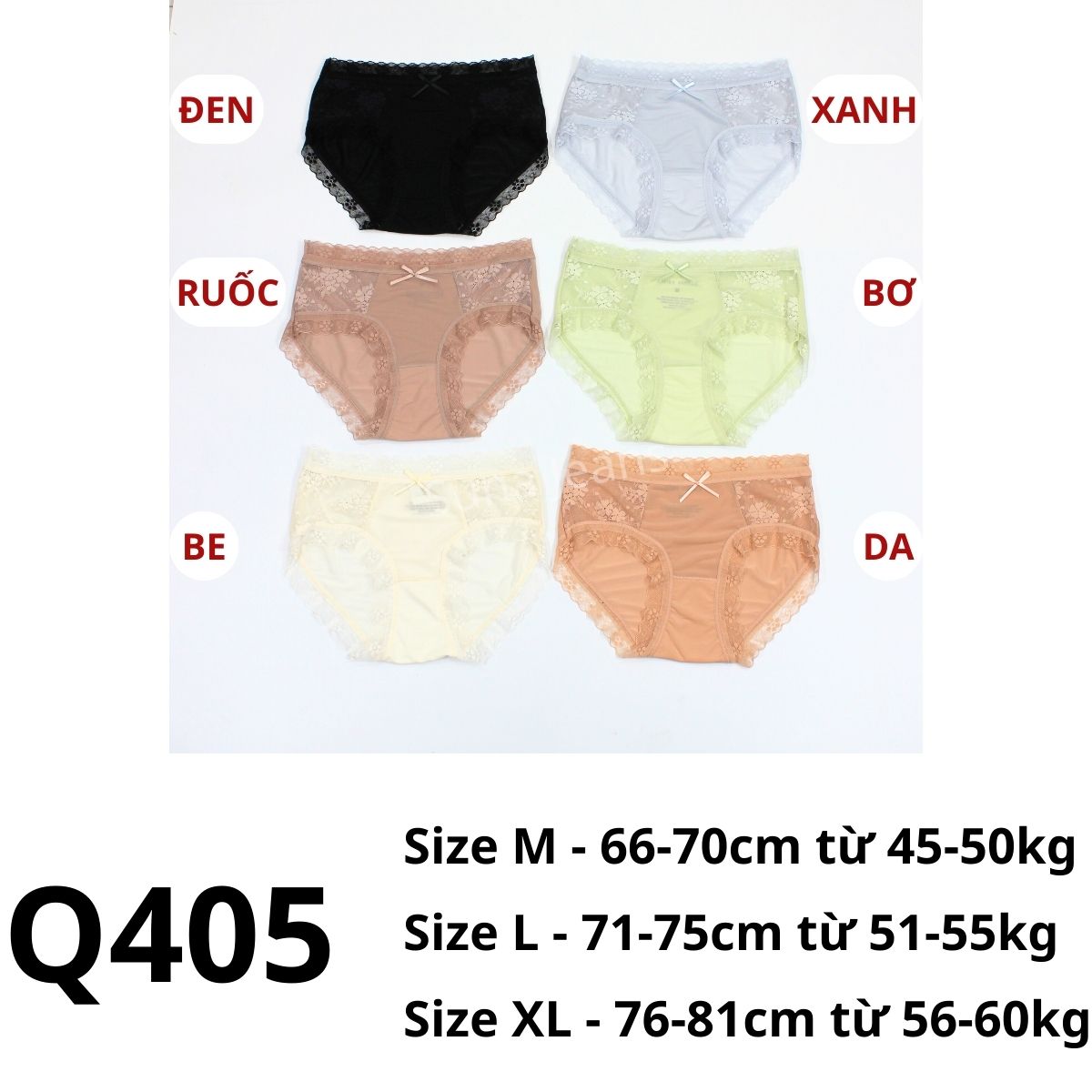 Q405- Quần chip viền ren