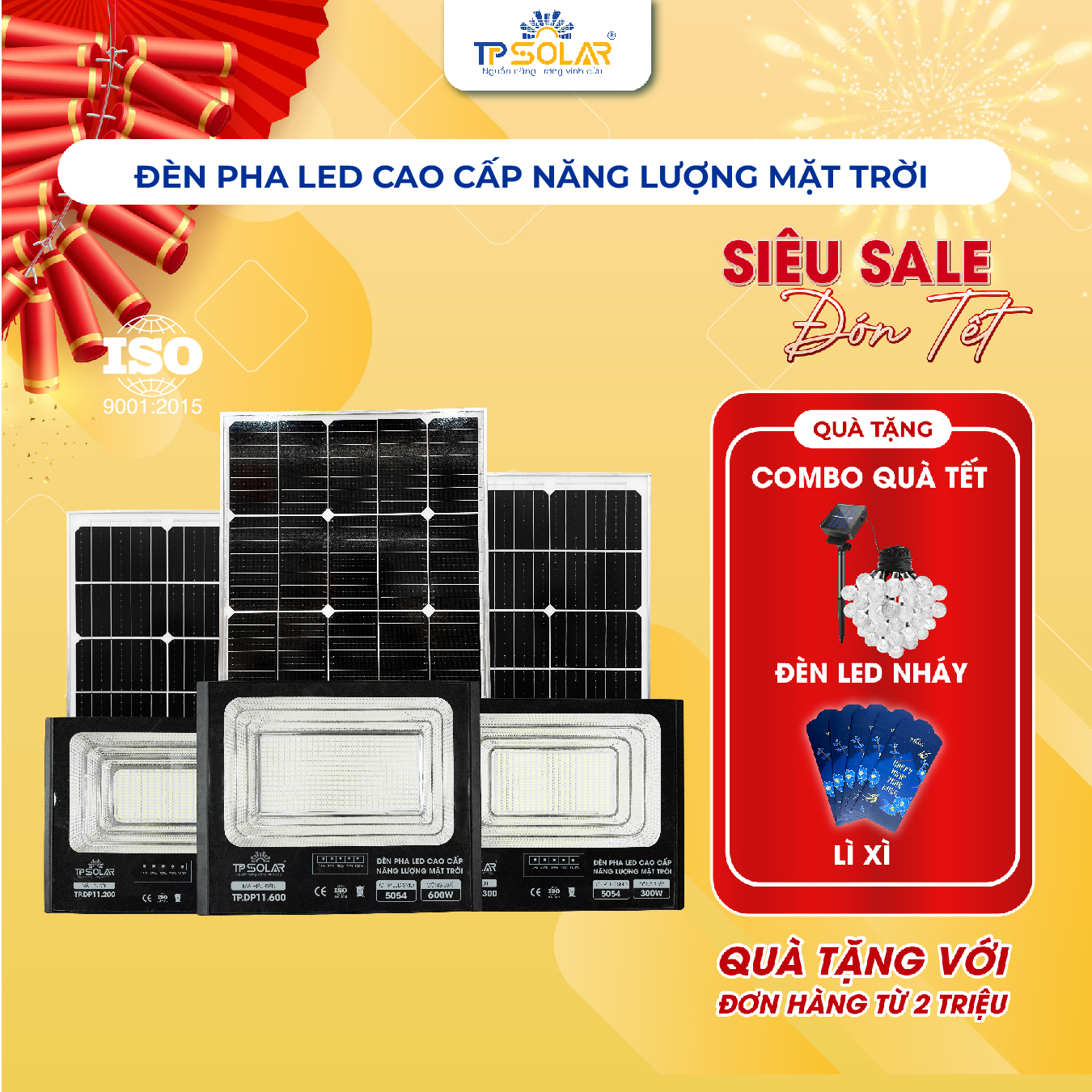 Đèn pha 1 chóa bản nâng cấp led 5054 năng lượng mặt trời TP.DP11