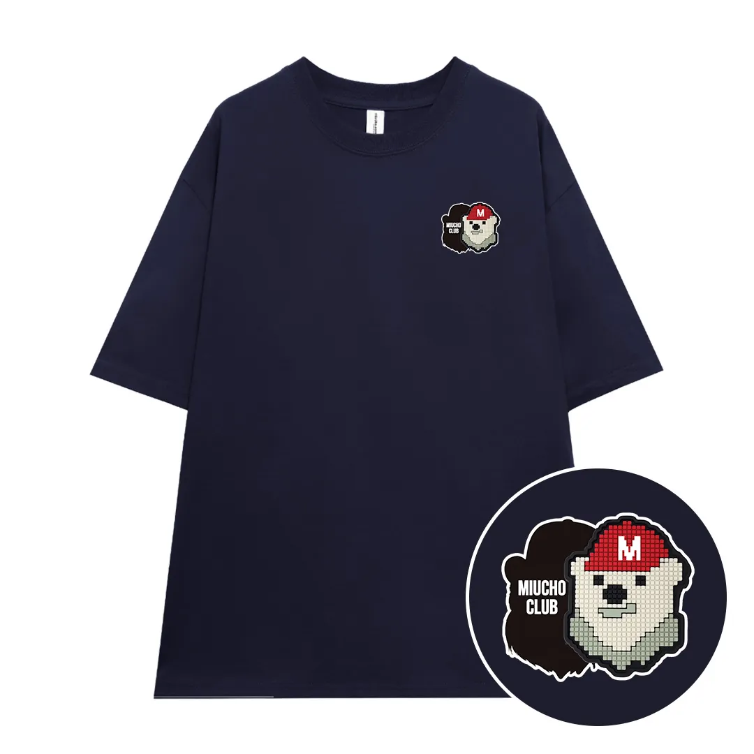 Áo thun form rộng Miucho cotton co giãn thoáng mát cổ tròn họa tiết nhỏ in mix 2669