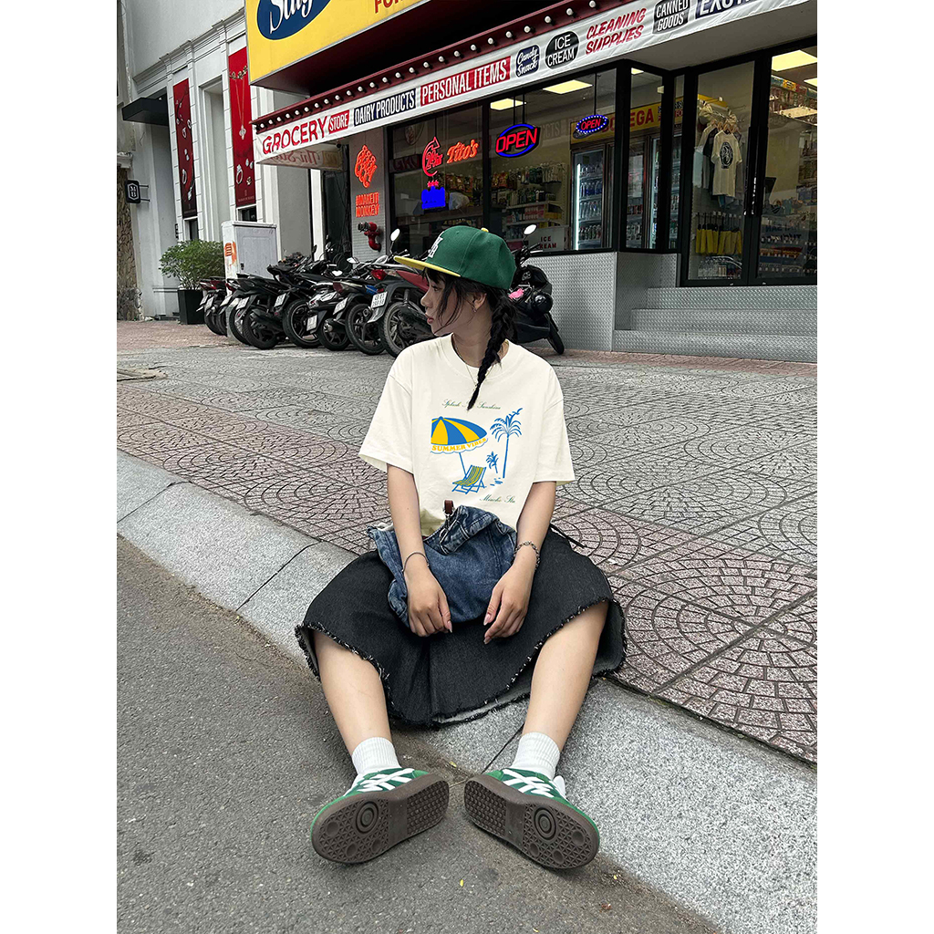 Áo thun boxy nam nữ hè biển basic Miucho 3326_thumbnail_4