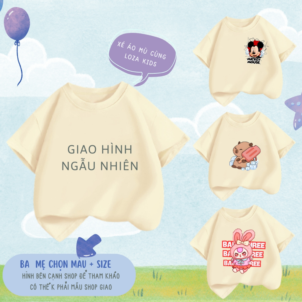 Áo thun cho bé gái, bé trai lẻ size 