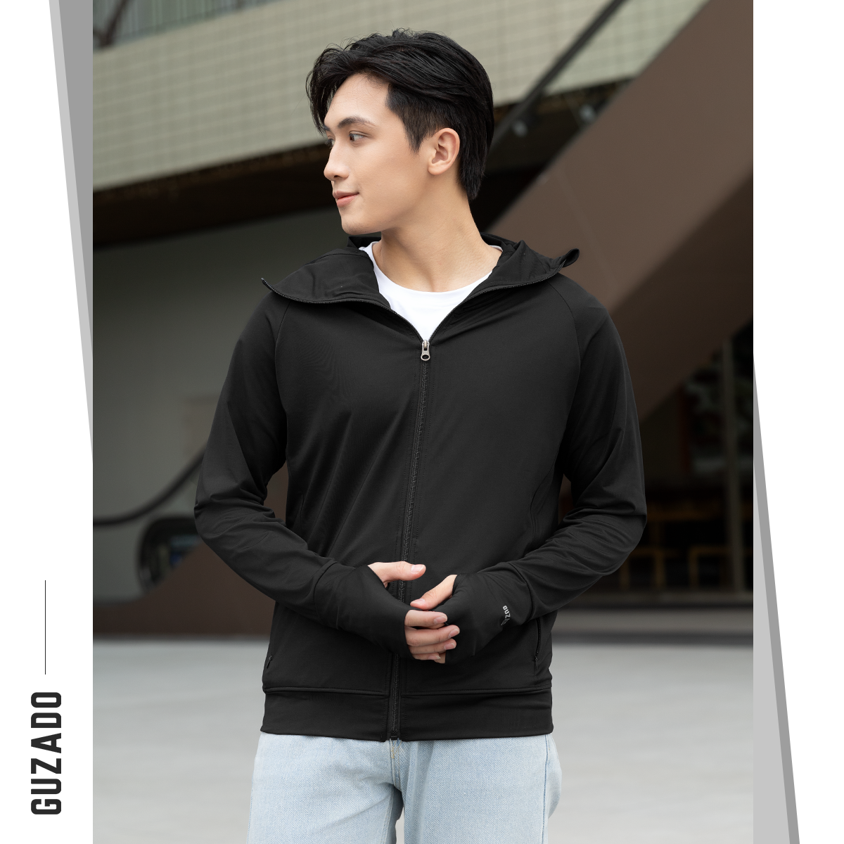 Áo Chống Nắng 2 Lớp Unisex Thông Hơi Khóa Kéo Mũ Trùm Kín Mặt Chống Tia UV GCN02_thumbnail_6
