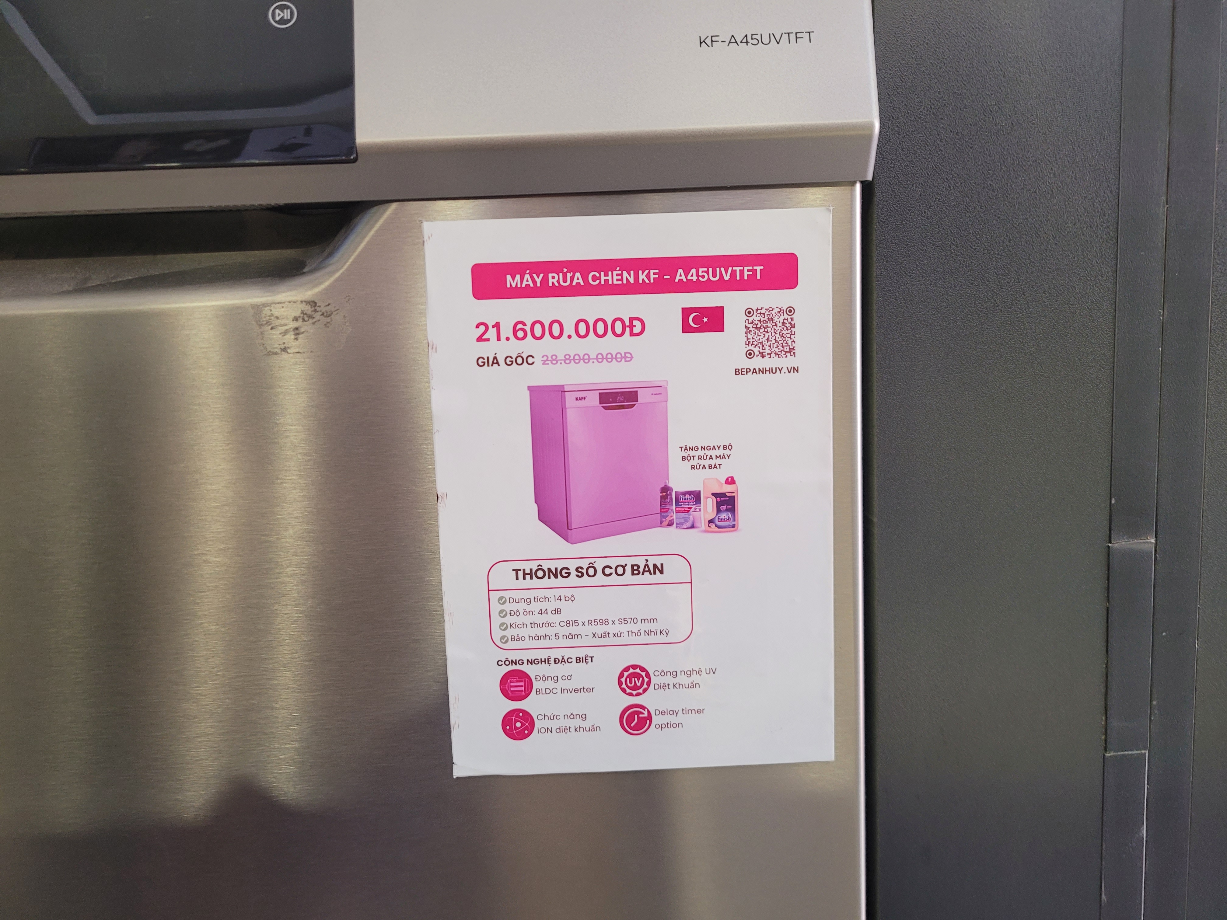 Máy rửa bát KF - A45UVTFT Trưng bày