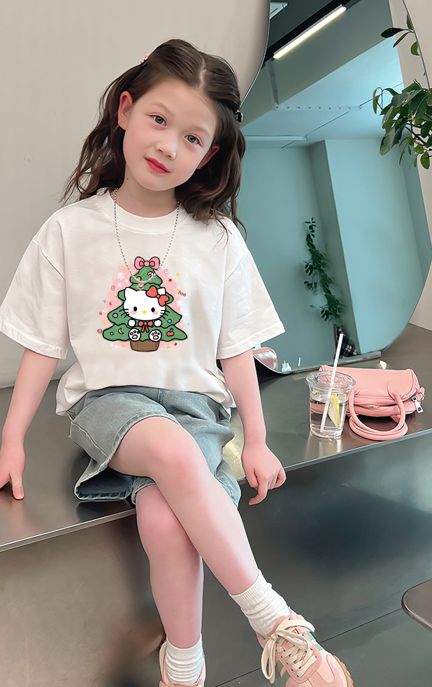 Áo thun bé gái giáng sinh noel from rộng chất vải cotton thoáng mát AED1709 Miucho Kid in artwork_thumbnail_4