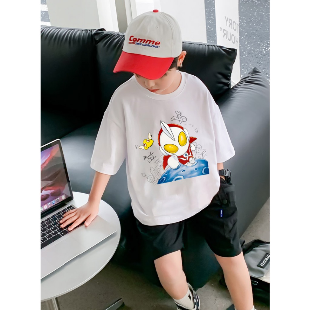 Áo thun cho bé gái form rộng AED1185 Miucho Kid tay ngắn cổ tròn in artwork_thumbnail_4