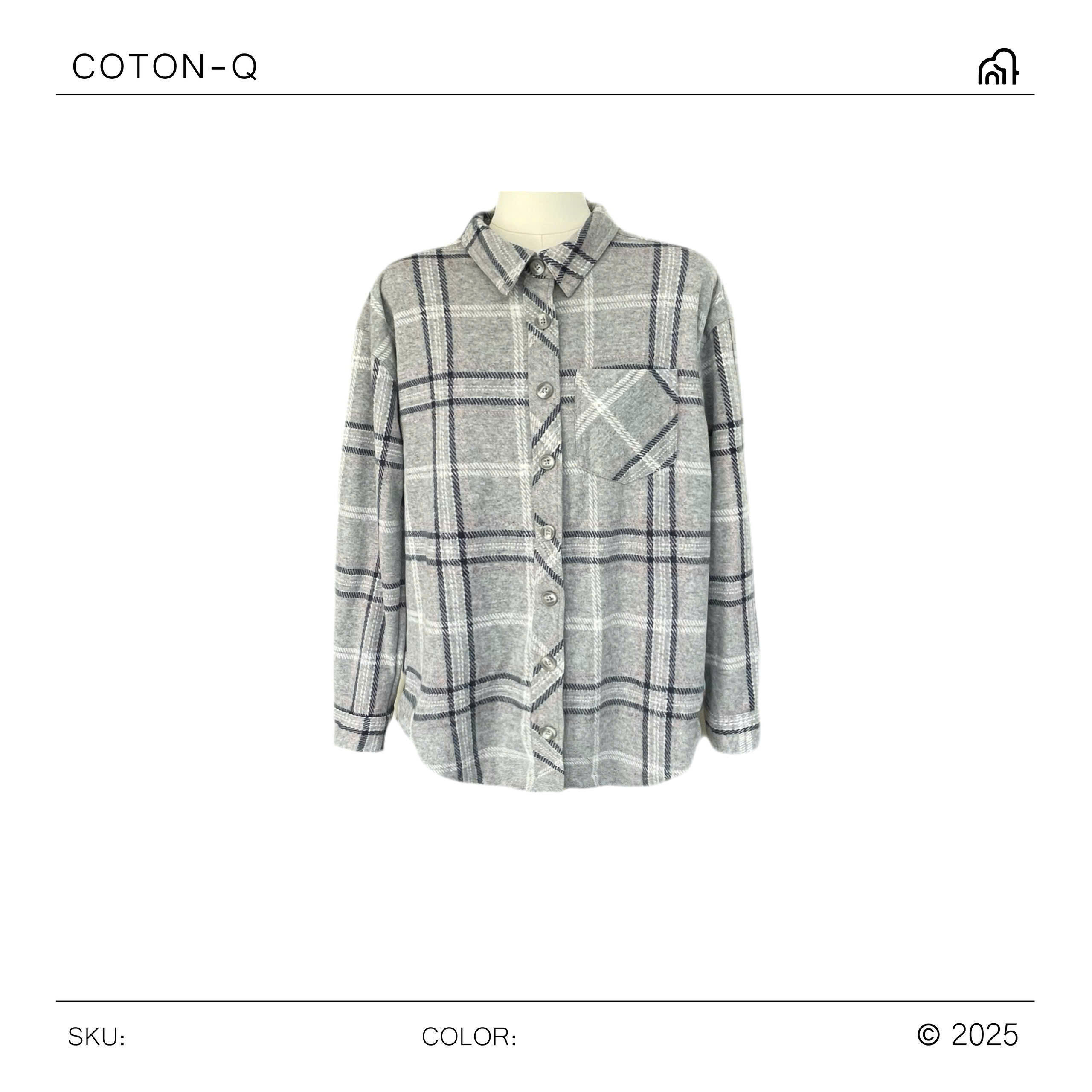 HA593 Áo somi tay dài nỉ ( XÁM )