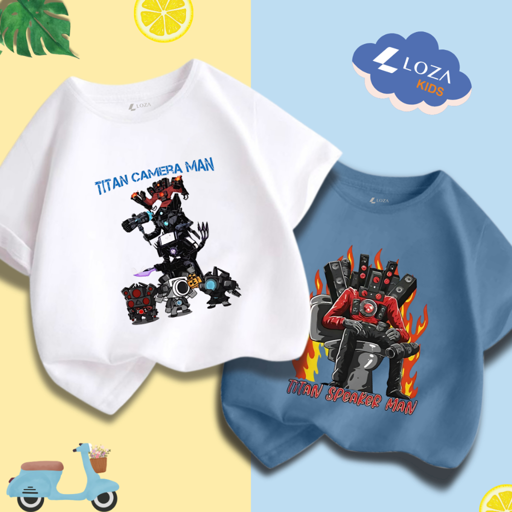 Áo Thun bé trai in hình 'Skibidi Toilet - Clock Man - Cameraman Bossman - Loza Kids CA008_thumbnail_7