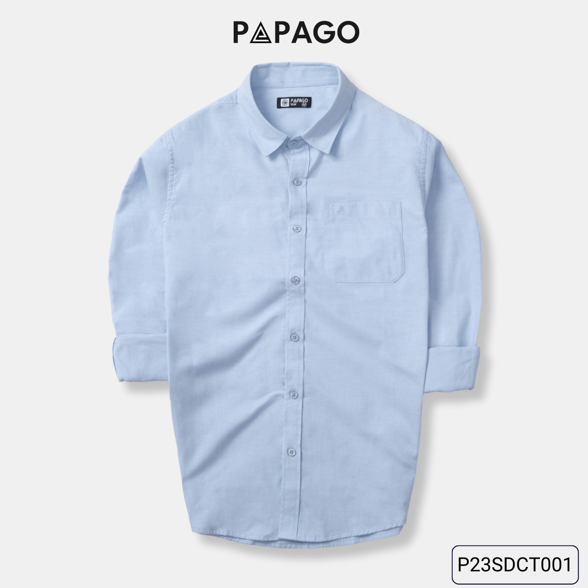 Áo sơ mi nam trung niên PAPAGO dài tay lai bầu vải oxford cao cấp - P23SDCT001