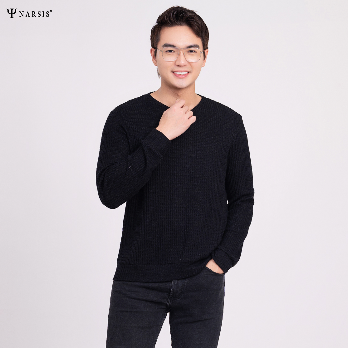 ÁO THU ĐÔNG NAM D0027 NARSIS VẢI LEN COTTON ẤM ÁP, THOÁNG MÁT, GIỮ ẤM TỐT, MỀM MẠI_thumbnail_4