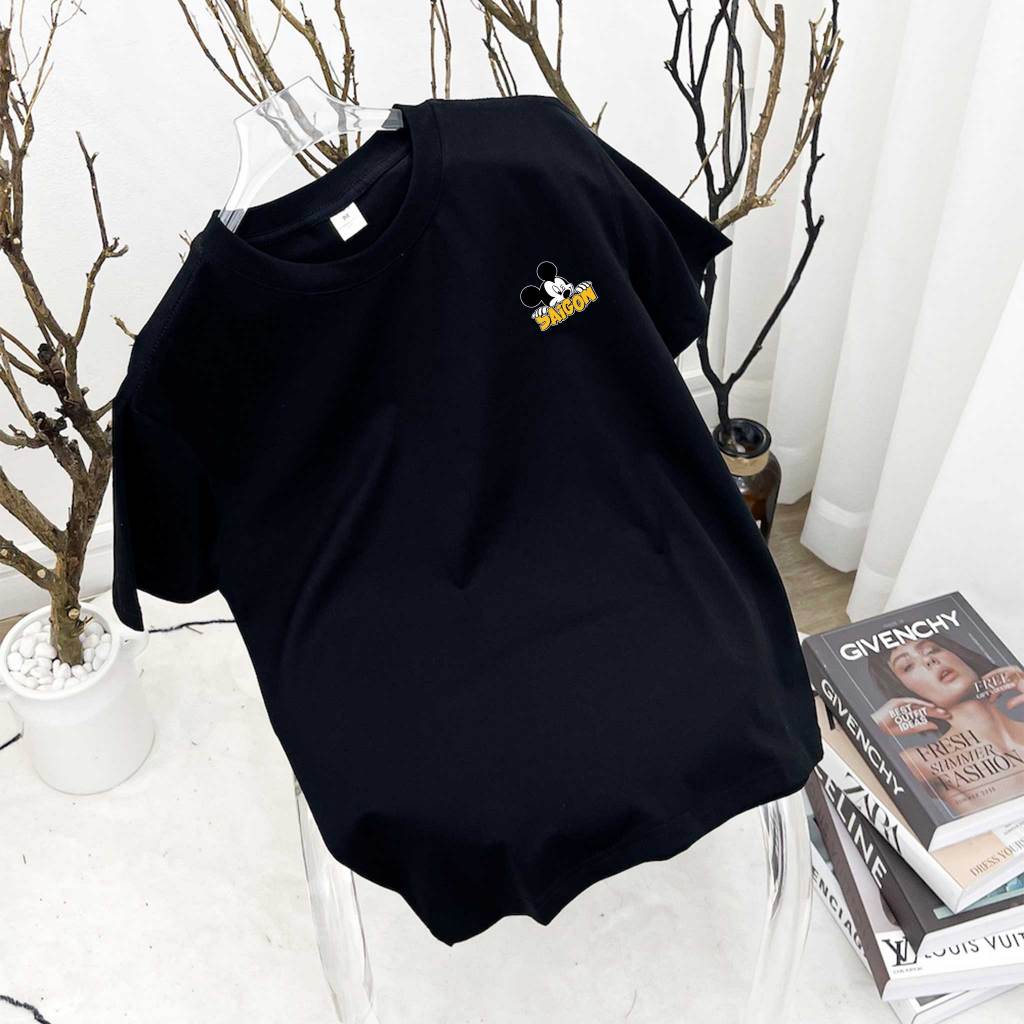 Áo thun nữ form vừa regular ARD553 Miucho Chic cotton cổ tròn in mix_thumbnail_0