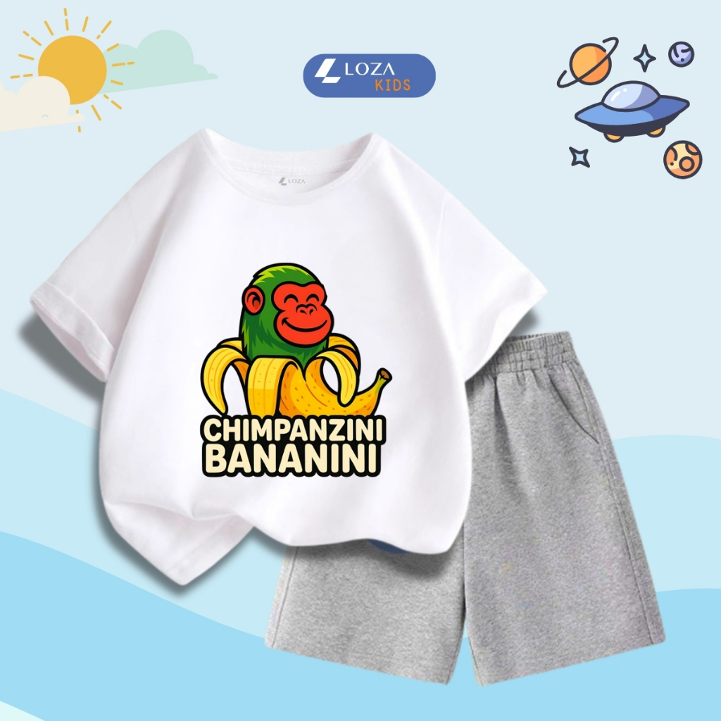 Bộ đồ bé trai in hình 'Chimpanzini Bananini' -  Loza Kids SB383_thumbnail_0