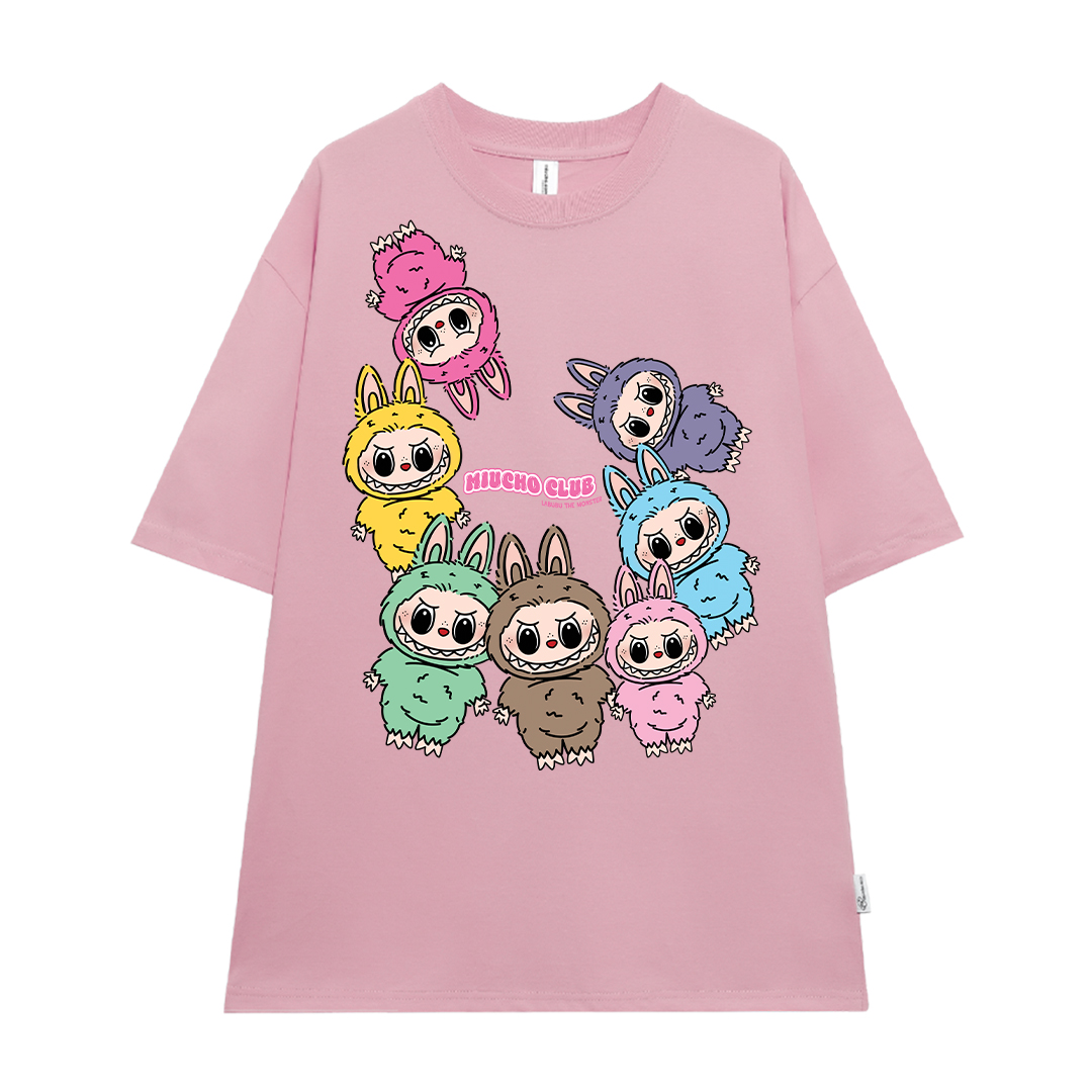 Áo phông labubu dễ thương form rộng ATD1451 Miucho vải cotton cổ tròn in mix_thumbnail_10