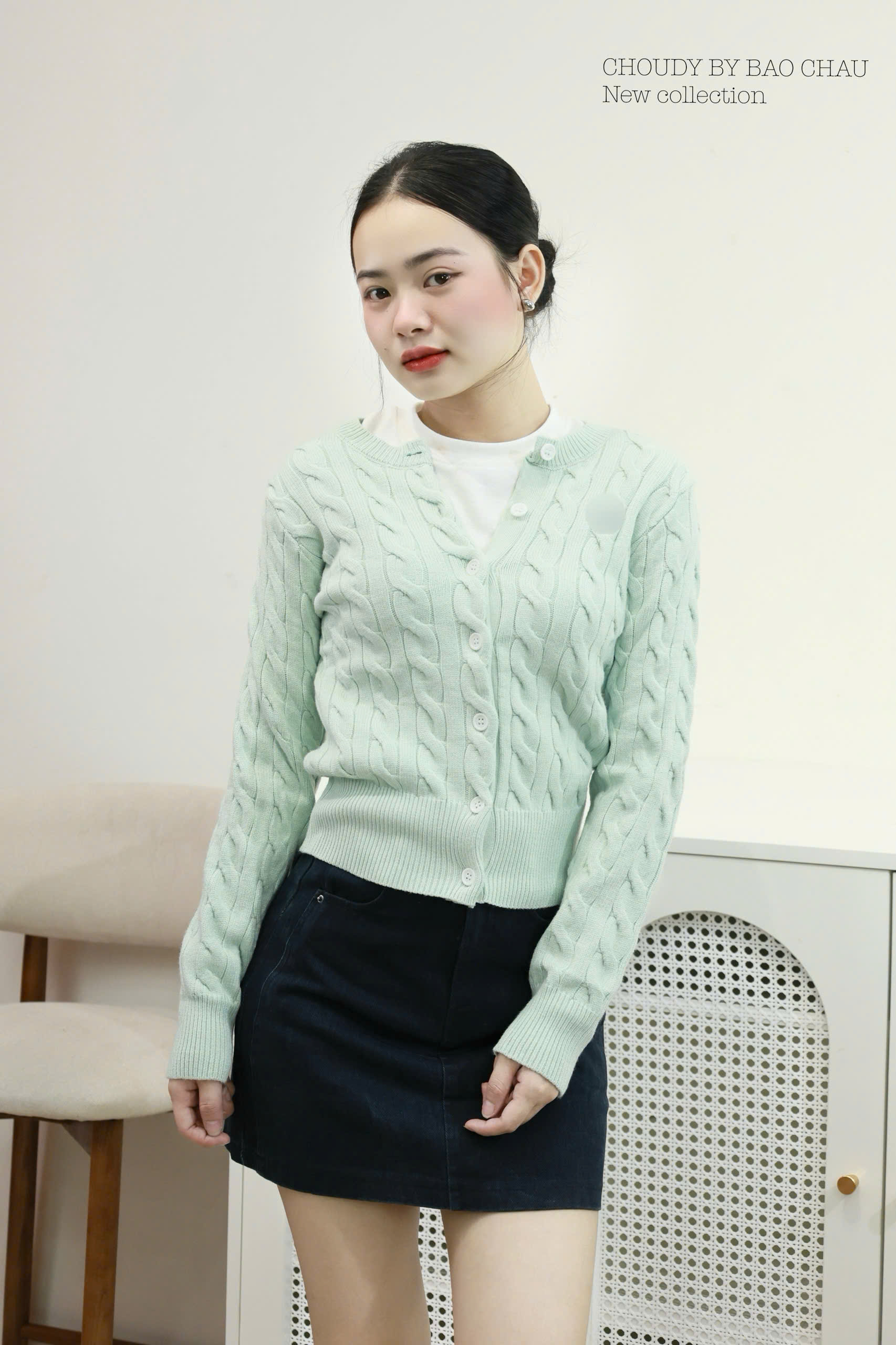 A845 ÁO DỆT KIM TAY DÀI 9 MÀU