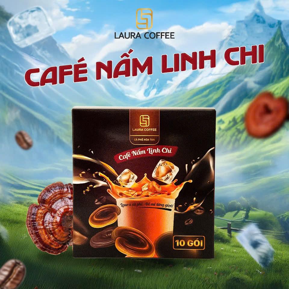 [QUÀ TẶNG] Combo 10 Hộp Mix vị Nấm Linh Chi + Đông Trùng Hạ Thảo - Laura Coffee - Nhật Kim Anh - Cà phê thảo mộc 2 vị Cafe