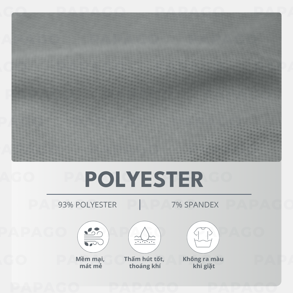 Áo polo cao cấp PAPAGO nam Trung niên vải cotton kim cương form rộng thêu logo trụ áo - P25PLCT005_thumbnail_1