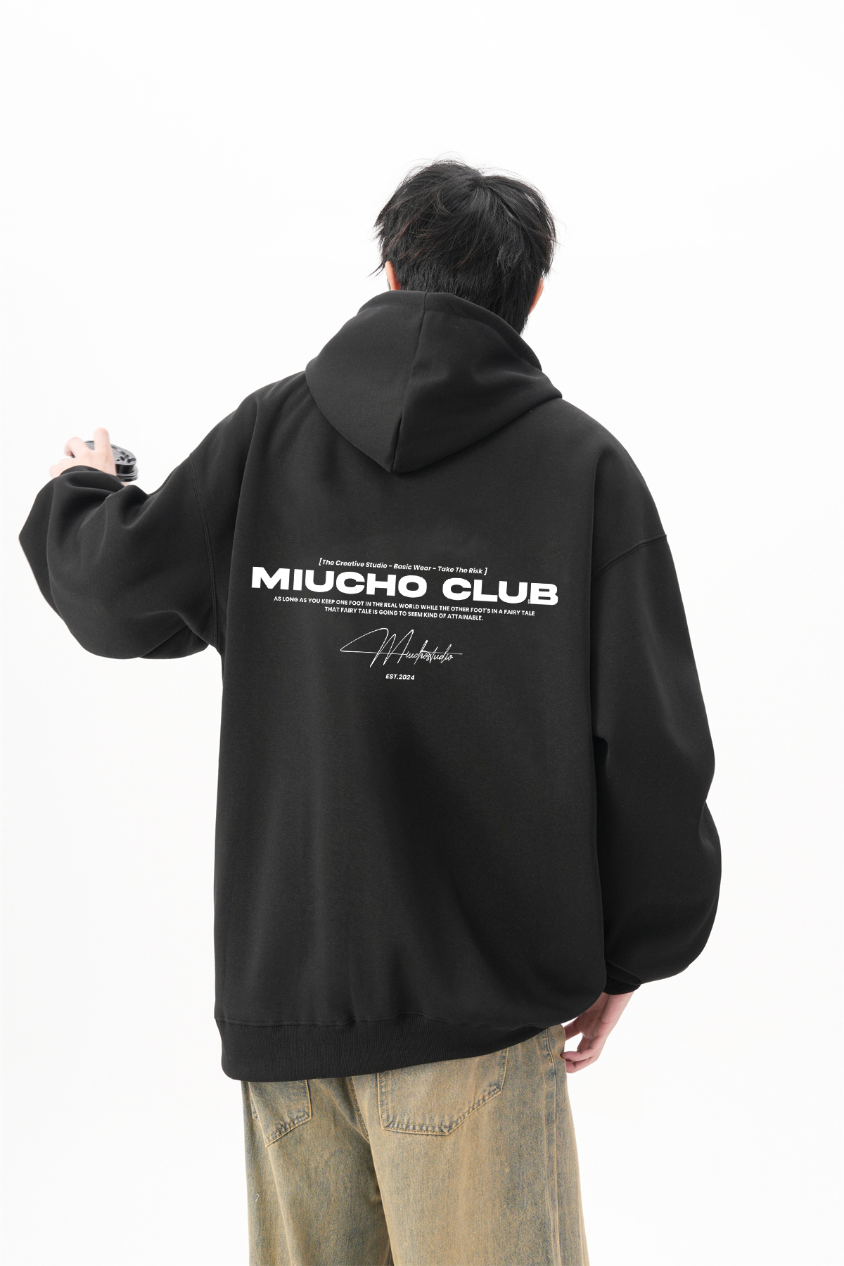 Áo hoodie zip nam local brand form rộng HZD1578 Miucho Club vải nỉ chân cua dày dặn mũ rộng in basic_thumbnail_2