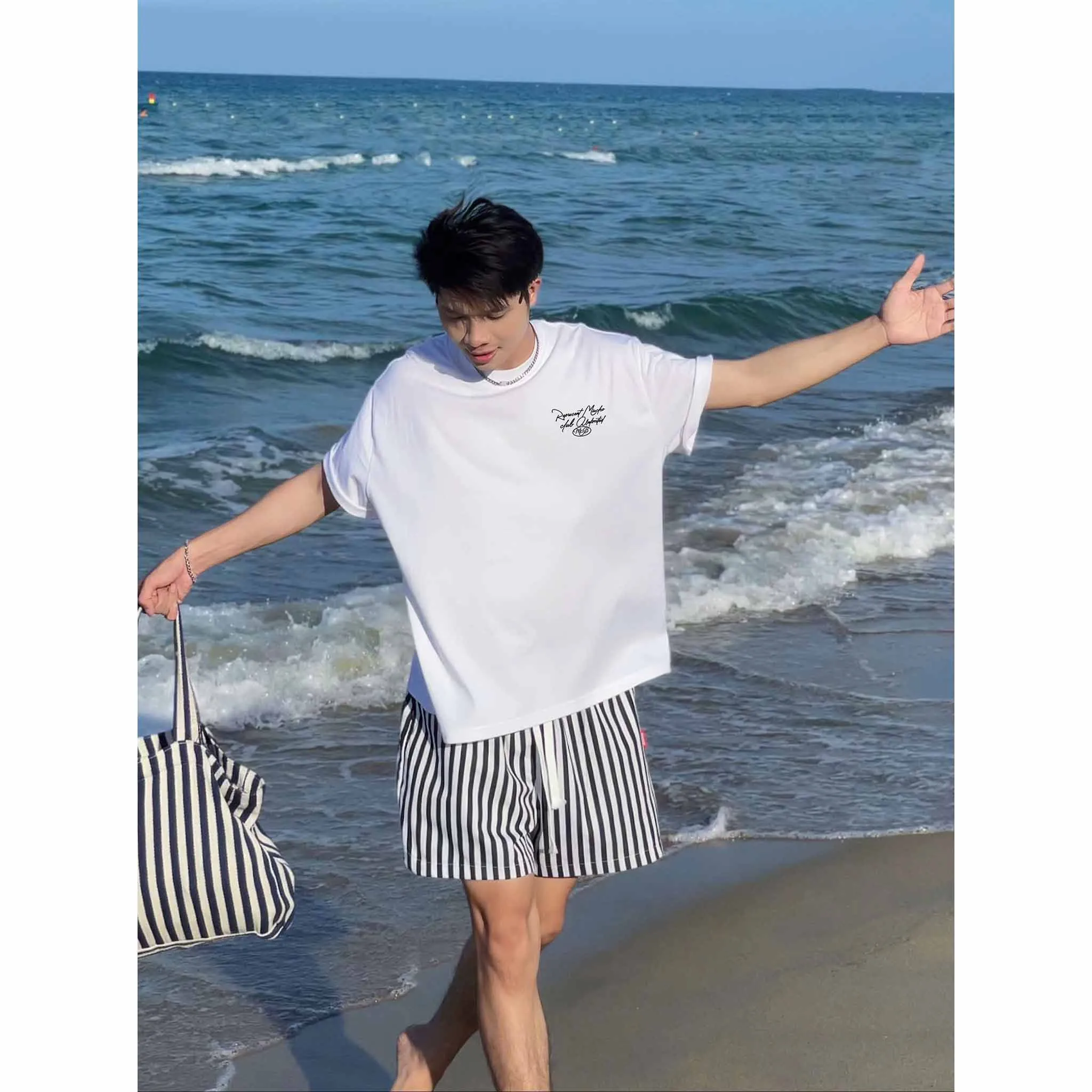 Áo thun boxy nhiều màu đủ size 2567 Miucho vải cotton thoáng mát tay ngắn cổ tròn in typography_thumbnail_3