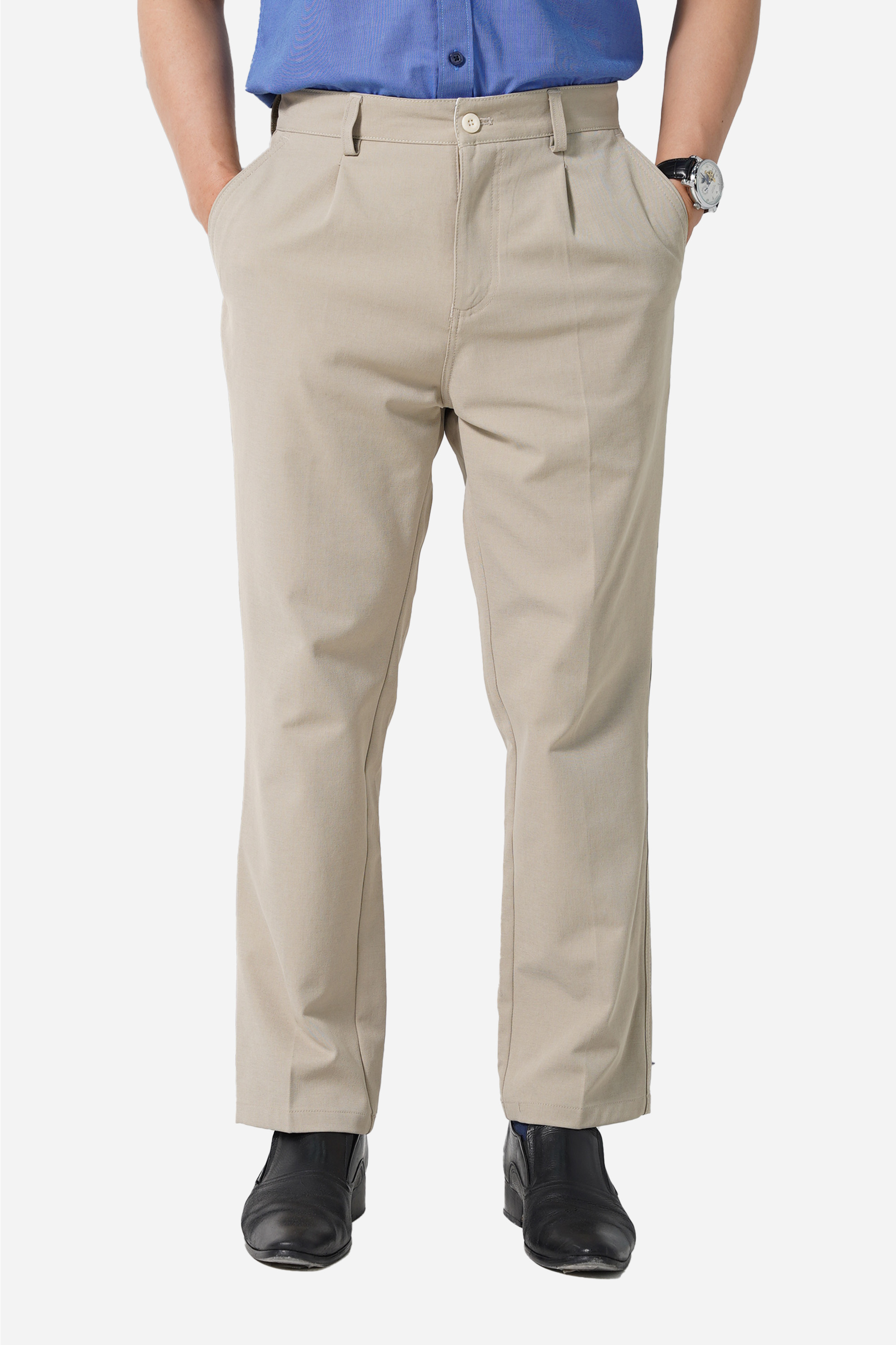 Quần Kaki Mềm 1 Li Nam Trung Niên ANCHI Chất Liệu Cotton Phom Suông Ống Rộng Cao Cấp_thumbnail_5