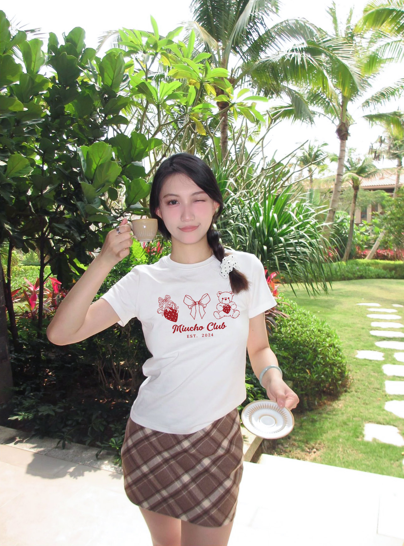 Áo Thun baby tee form ôm ABD1358 Miucho vải cotton co giãn in mix_thumbnail_5