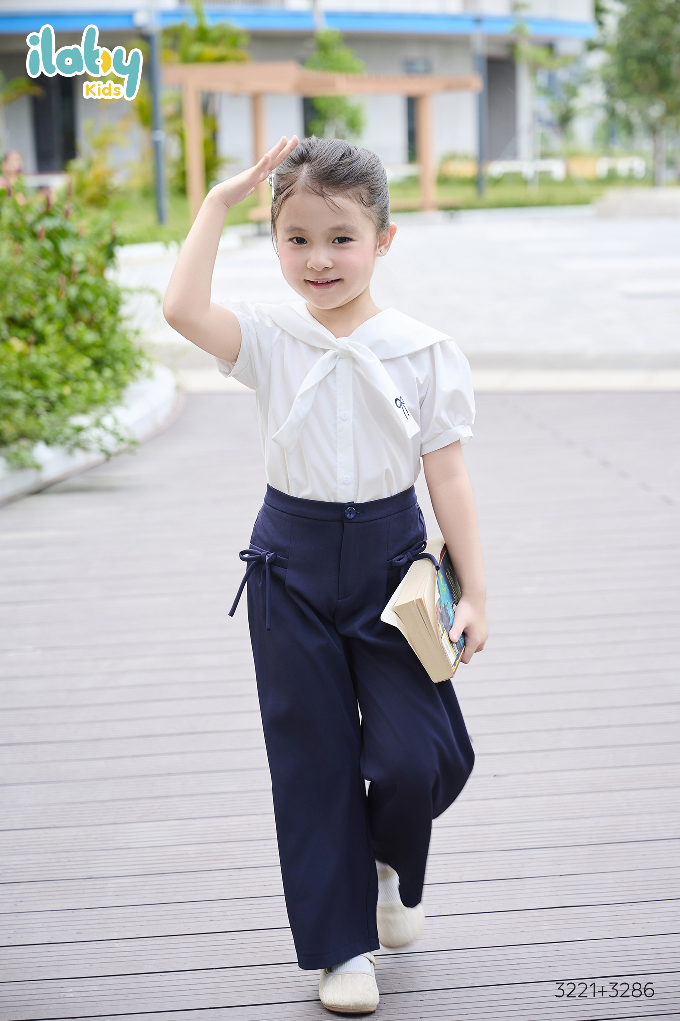 Quần vải dáng suông nơ hai bên