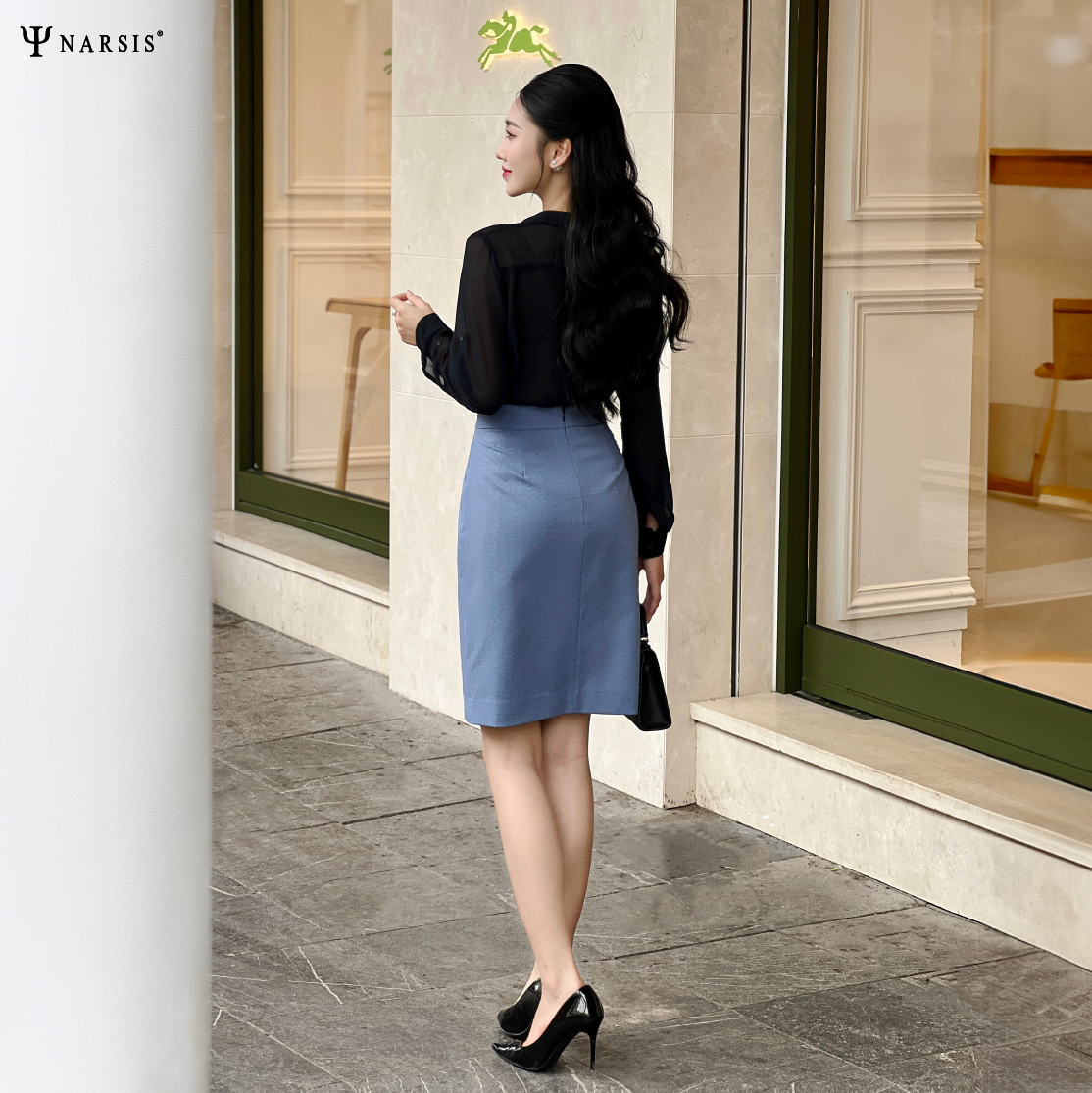 ÁO SƠ MI VOAN ĐEN NỮ L0002 NARSIS CHẤT LIỆU THOÁNG MÁT, DỄ CHỊU, THOẢI MÁI CẢ NGÀY, DỄ VẬN ĐỘNG