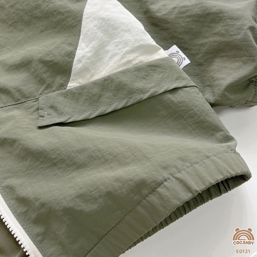 Áo khoác gió XANH RÊU phối mũ be 2 túi cạnh_thumbnail_4