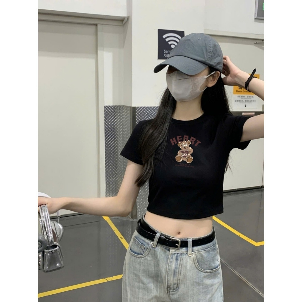 [Form Ôm] Áo croptop nữ ôm body màu đen - Áo thun croptop nữ LOZA G0289_thumbnail_12