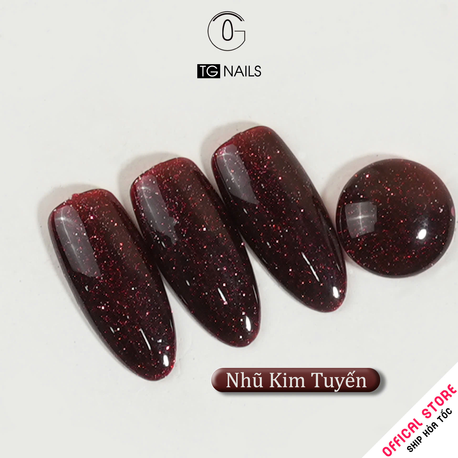 _NDKT01_Sơn gel TG nail đỏ nhũ kim tuyến 01 - NDKT01