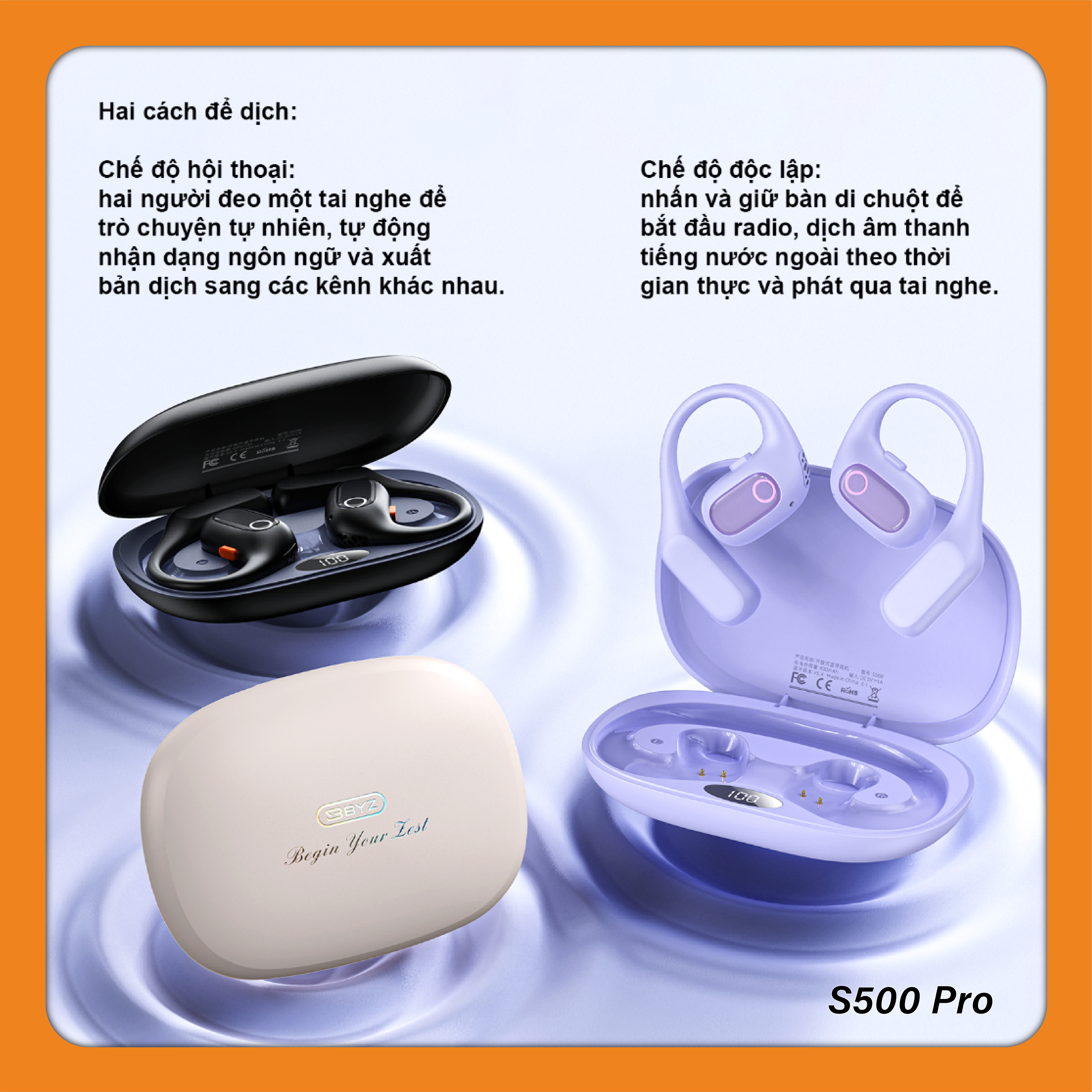 Tai nghe dịch thuật BYZ S500 Pro | Dịch hơn 100 ngôn ngữ | Pin trâu 25 giờ sử dụng_thumbnail_2