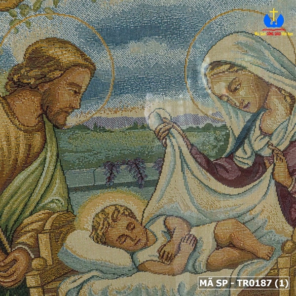 Tranh Dệt Ý Gia Đình Thánh Gia (Noel) 46x58cm_thumbnail_1