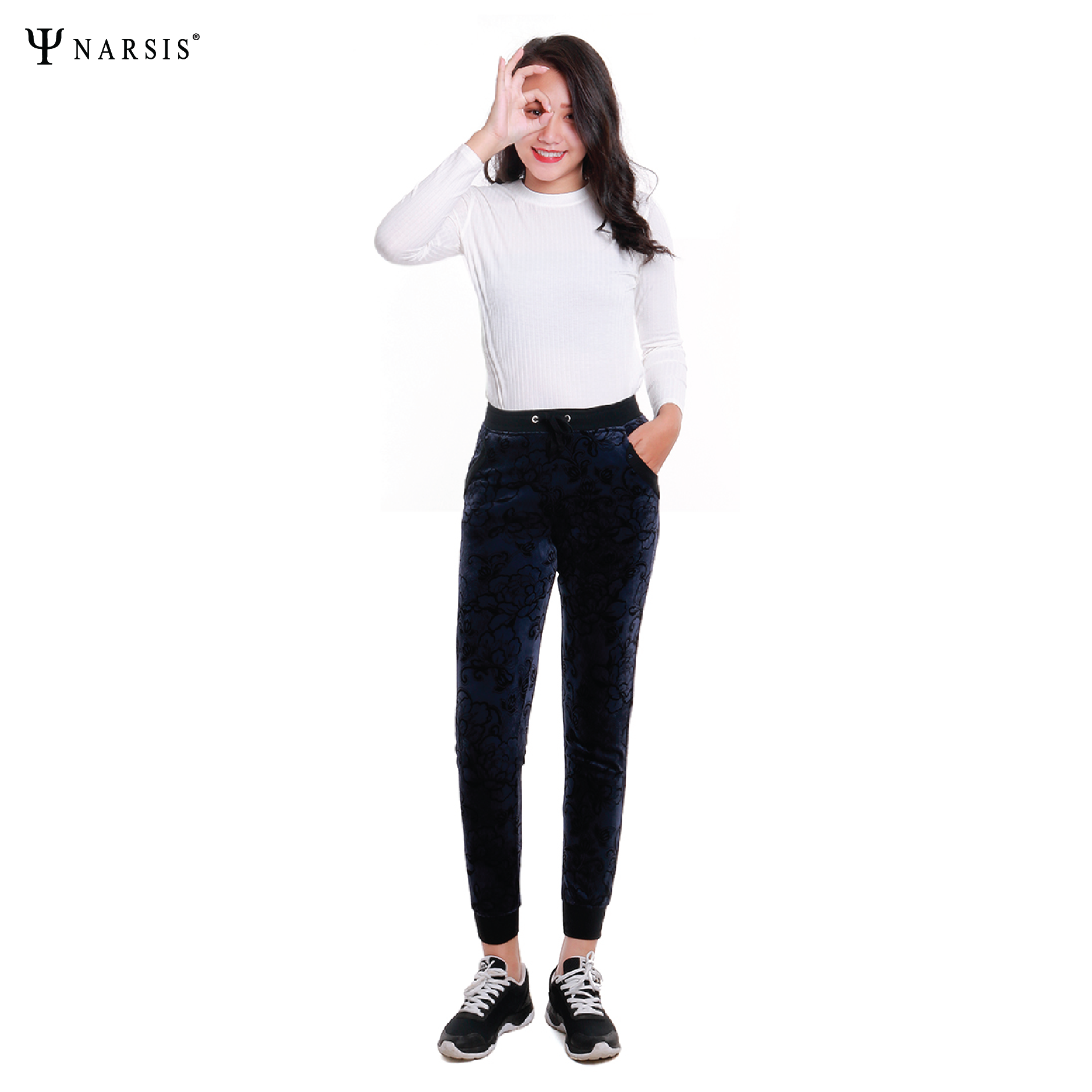 QUẦN JOGGER NỮ P7059 NARSIS VẢI NỈ ẤM ÁP, MỀM MẠI, THÍCH HỢP MÙA ĐÔNG, GIỮ NHIỆT TỐT_thumbnail_2