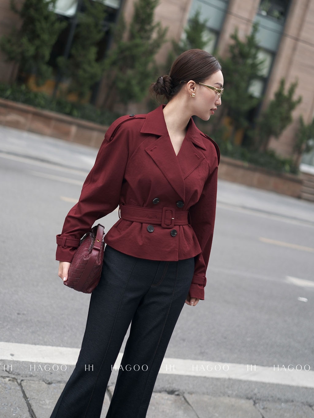 Áo khoác kaki ngắn đai eo HAGOO_thumbnail_4