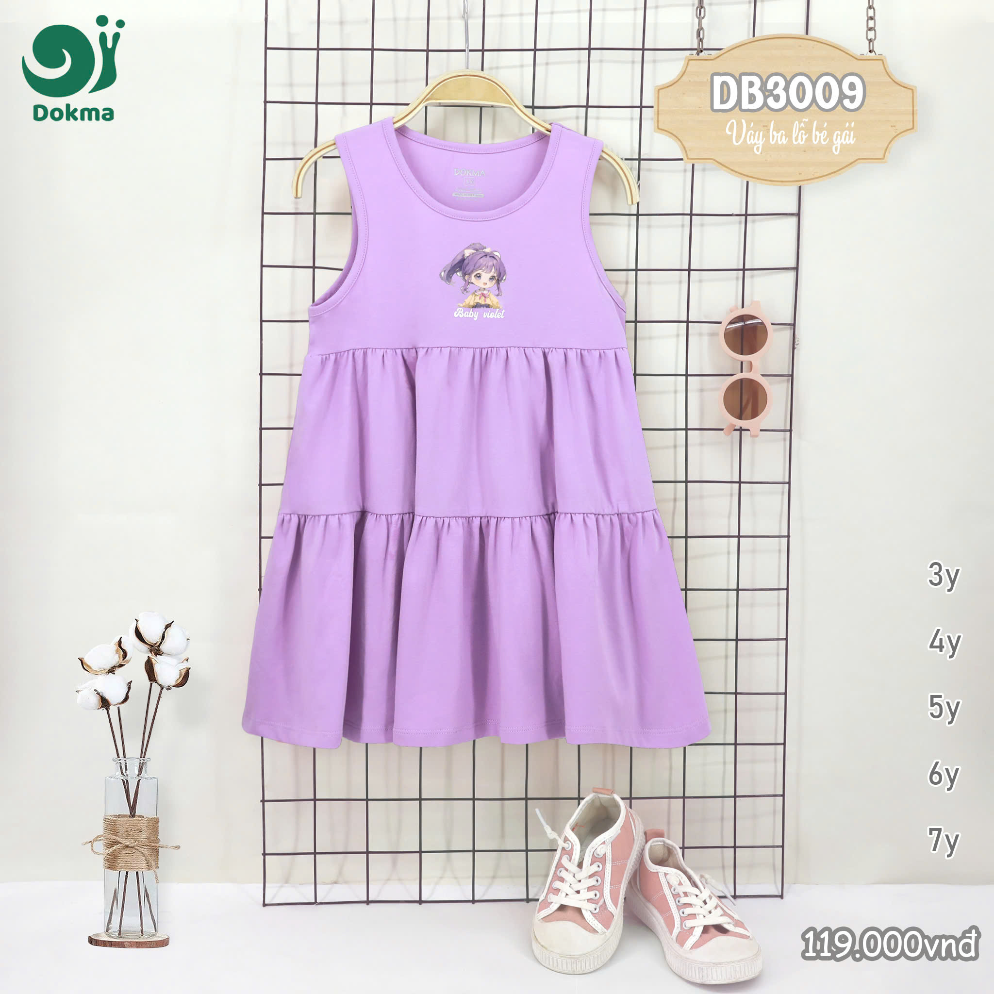 Váy 3 lỗ bé gái db 3009