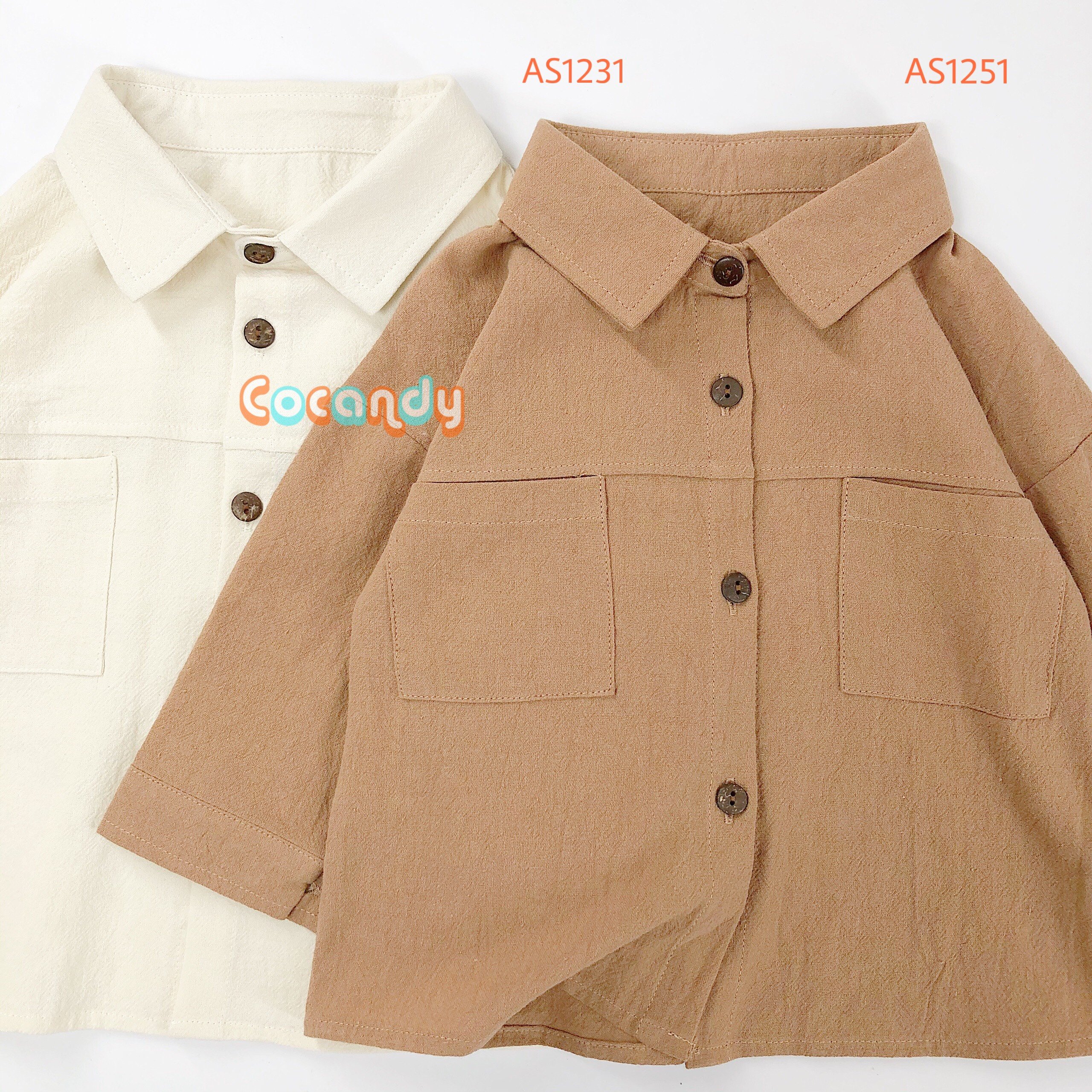 Áo dài sơ mi NÂU 2 túi_thumbnail_5