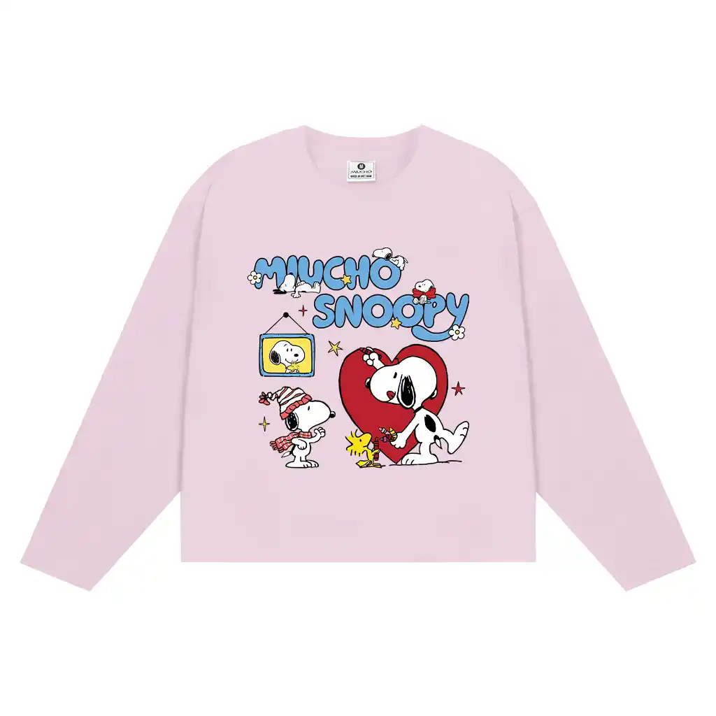 Áo thun boxy nam nữ Miucho vải cotton dày dặn thoáng mát tay dài chuẩn form Snoopy in mix 2772_thumbnail_14