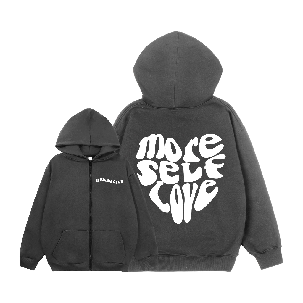 Áo hoodie zip nữ form rộng HZ434 Miucho chân cua in typography_thumbnail_9
