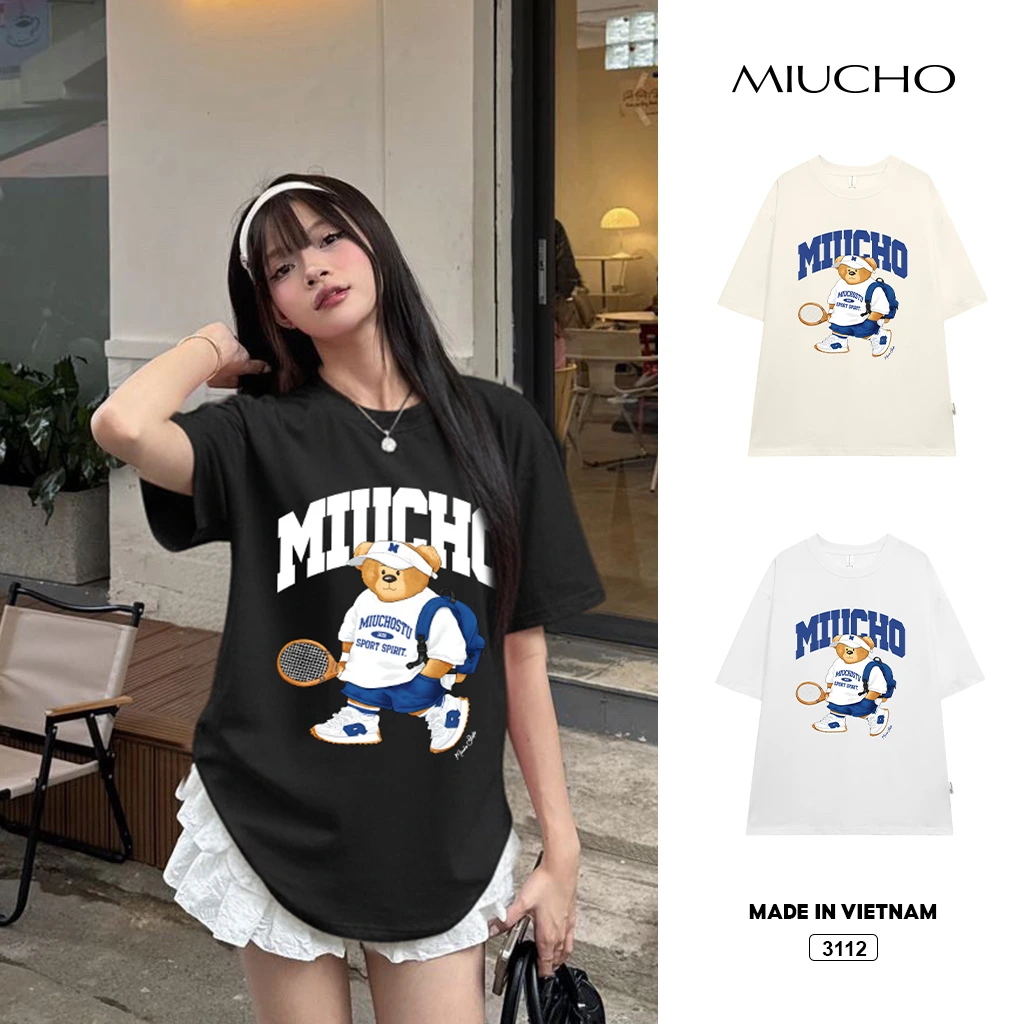 Áo thun form rộng Miucho Gấu Teddy 3112_thumbnail_1
