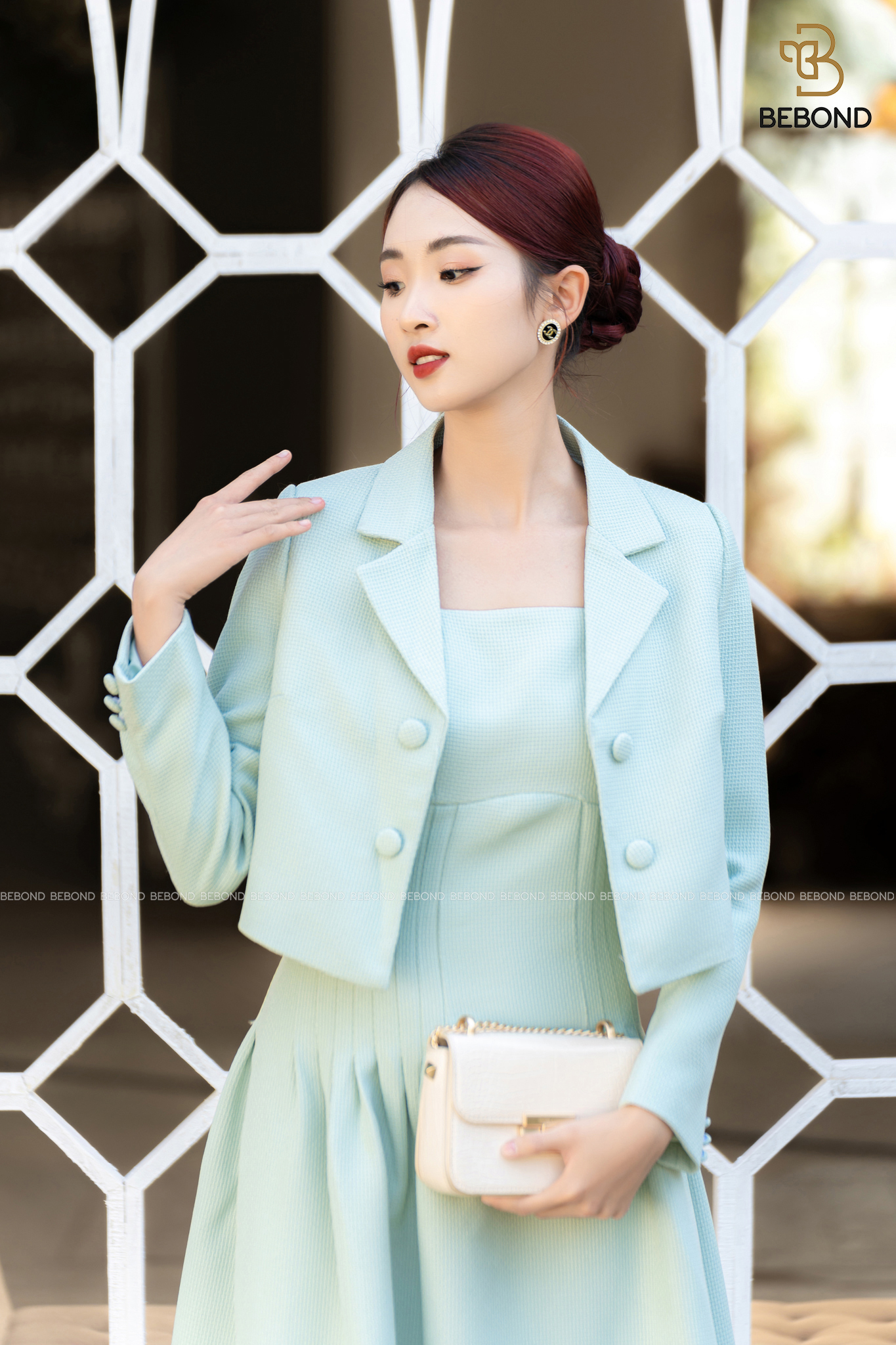 Set Vest dạ tweed Laura màu XANH BẠC HÀ_thumbnail_3