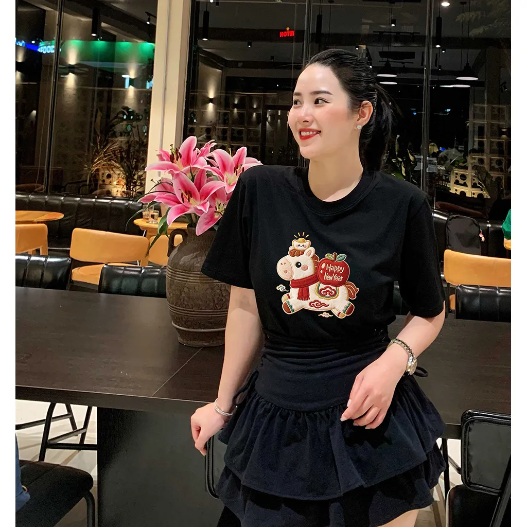 Áo thun Tết Bính Ngọ form vừa Miucho Chic vải cotton thoáng mát nhiều màu 3017_thumbnail_2