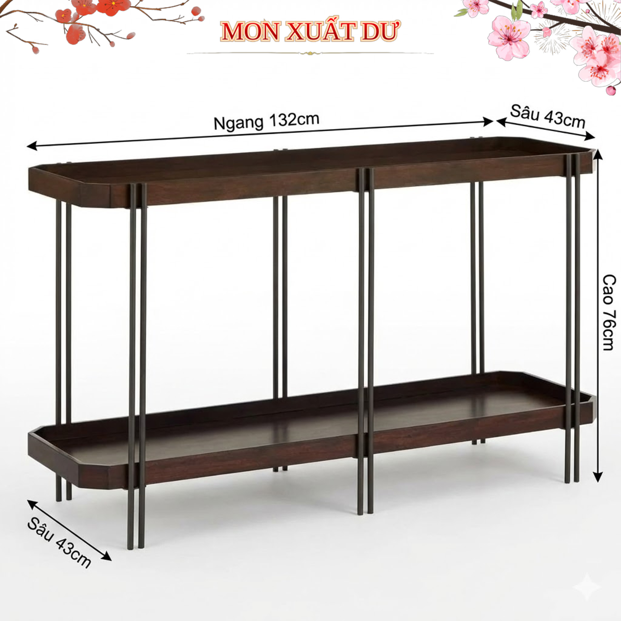 Bàn Console Mặt Khay Inspire Q màu Cherry