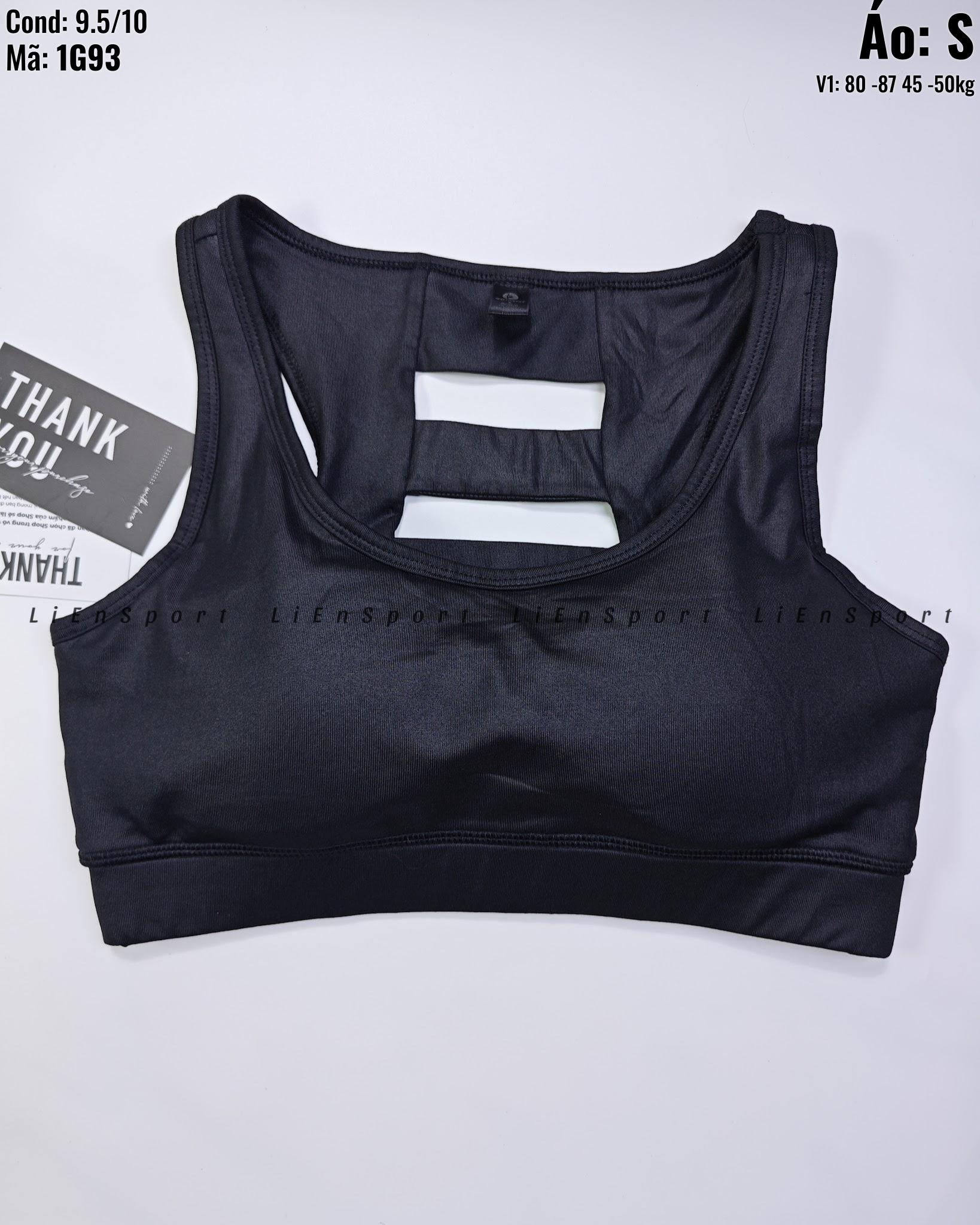 Áo bra thể thao Nữ Size S Đen Auth 2nd Form ôm nâng đỡ tốt Lưng cut-out thanh ngang thoáng khí Dây vai bản rộng không hằn Chất liệu co giãn Phù hợp tập gym yoga chạy bộ Mã:1G93