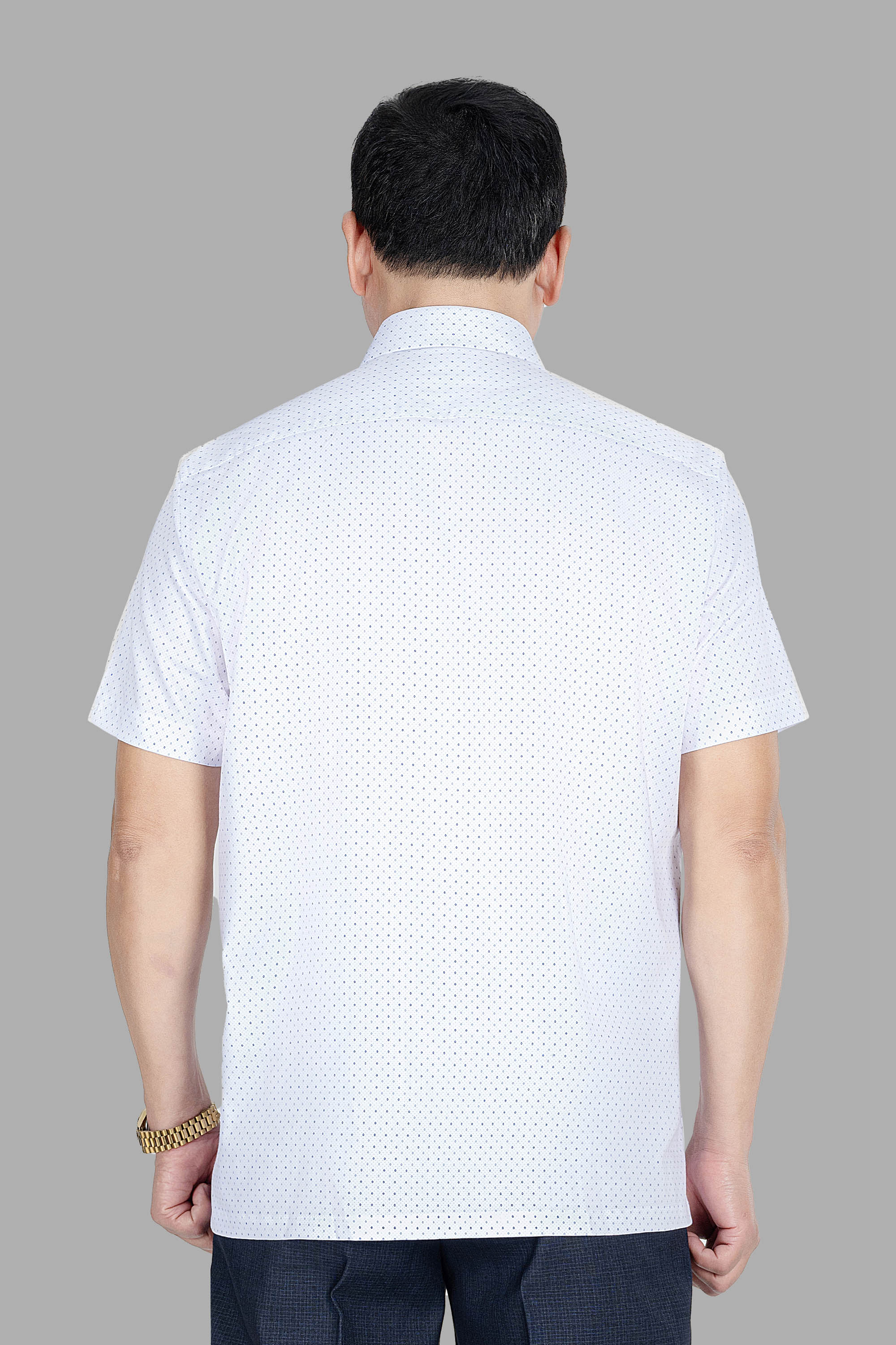 Sơ Mi Cộc Tay Họa Tiết Nam Trung Niên ANCHI Chất Liệu Sợi Sồi Cao Cấp Phom Suông Vạt Ngang Màu Trắng Bi_thumbnail_4