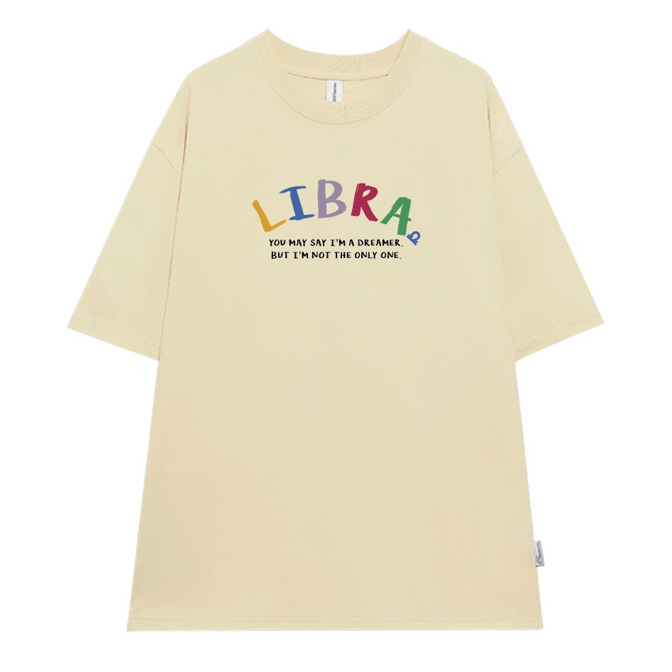 Áo thun nữ form rộng ATD378 cung hoàng đạo Thiên Bình LIBRA Miucho cotton cổ tròn in typography_thumbnail_5