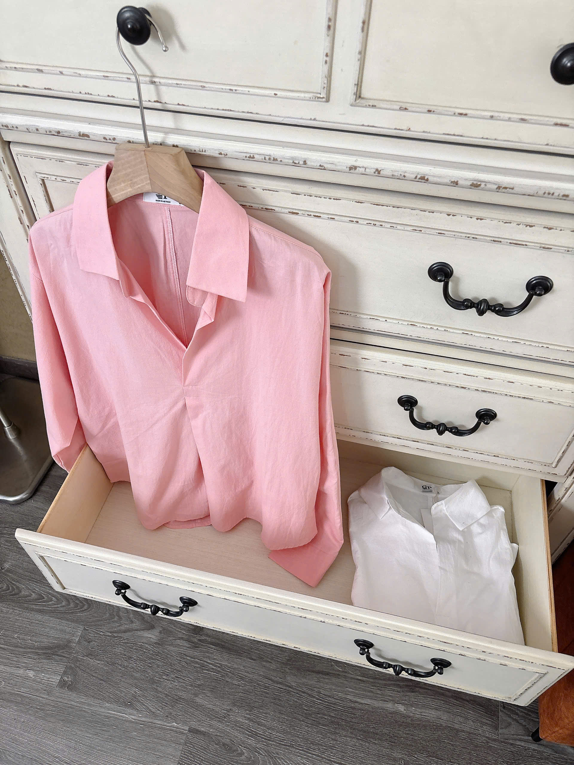 Áo somi tay dài phối kiểu ( HỒNG CAM )_thumbnail_6