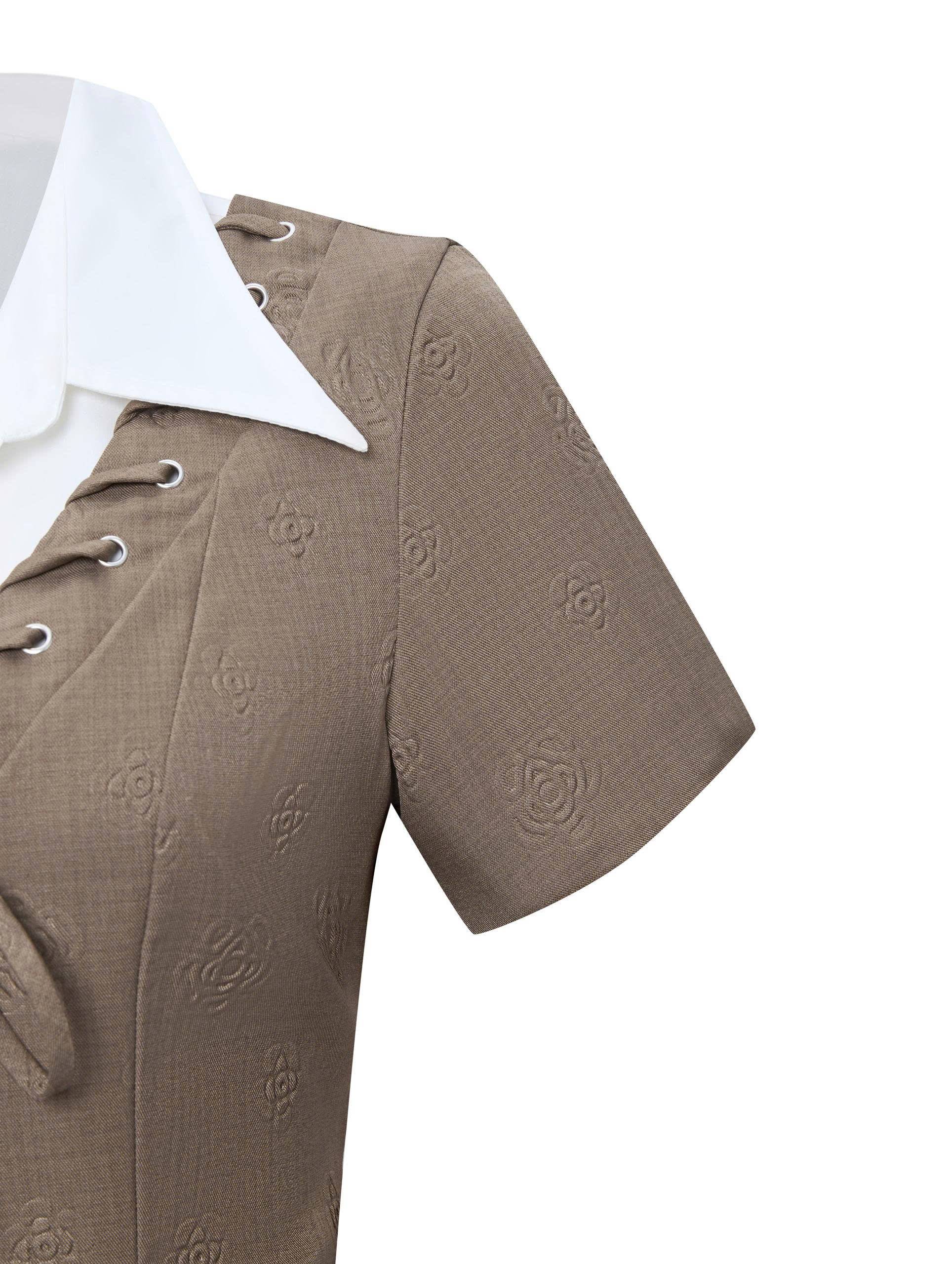 Đầm cổ sơ mi kiểu dáng A phồng bigsize DA153 dành cho nàng béo mập từ 55-95kg_thumbnail_5