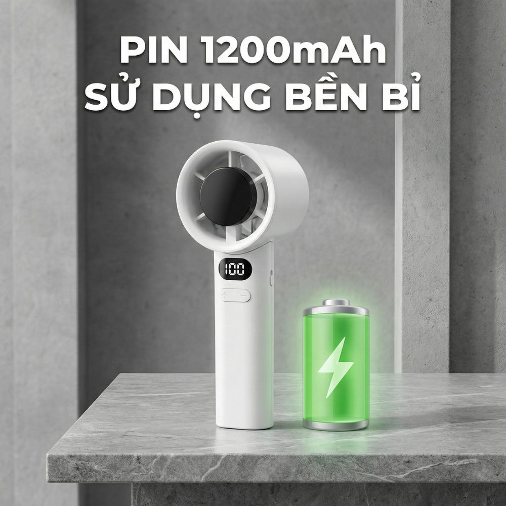 Quạt Cầm Tay Kachi MK442 – 120 Cấp Độ Gió Tuabin, Màn Hình LED Hiển Thị Pin, Bảo Hành 18 Tháng_thumbnail_5