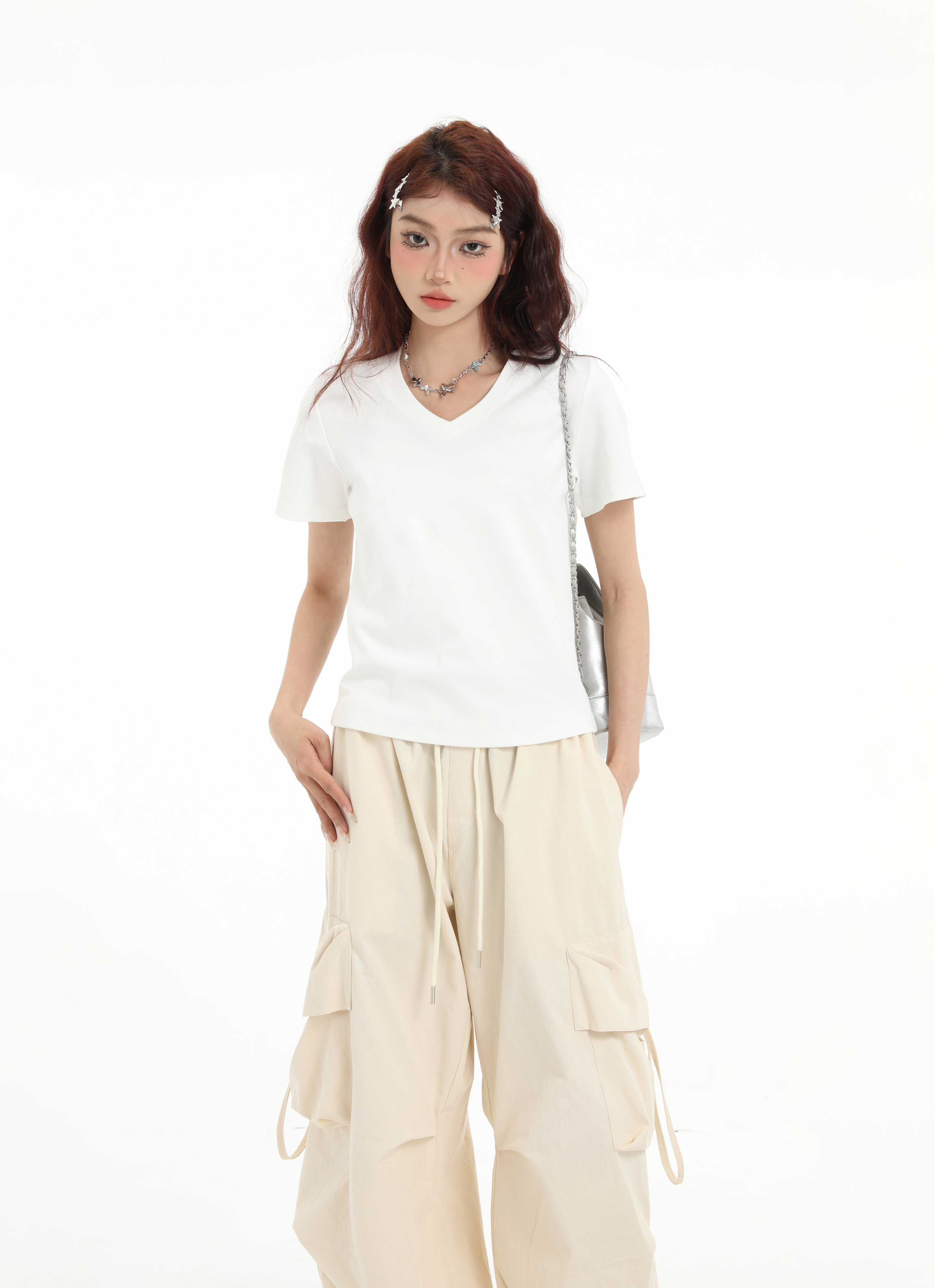 Áo thun baby tee cổ tim form ôm ABCTT01 Miucho vải cotton co giản thoáng mát in basic_thumbnail_3