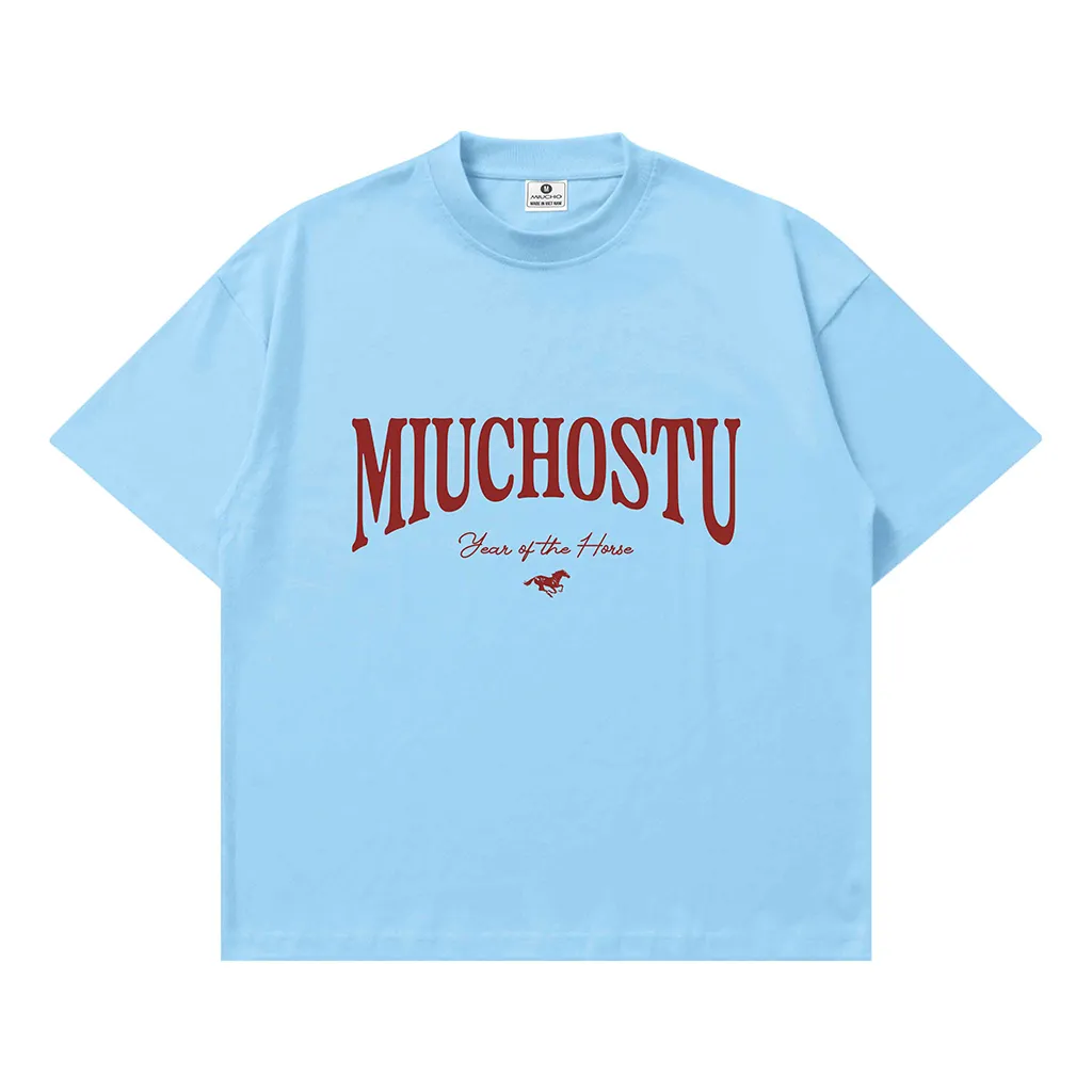 Áo thun boxy Miucho vải dày dặn thoáng mát chuẩn form chữ basic phối hình ngựa in mix 2895_thumbnail_12