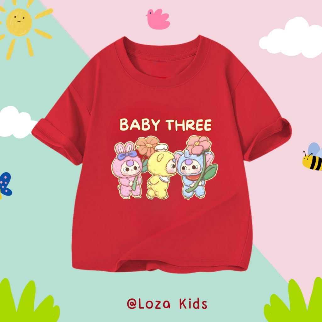 Áo thun bé gái in hình Baby three - Loza Kids AT2914_thumbnail_0